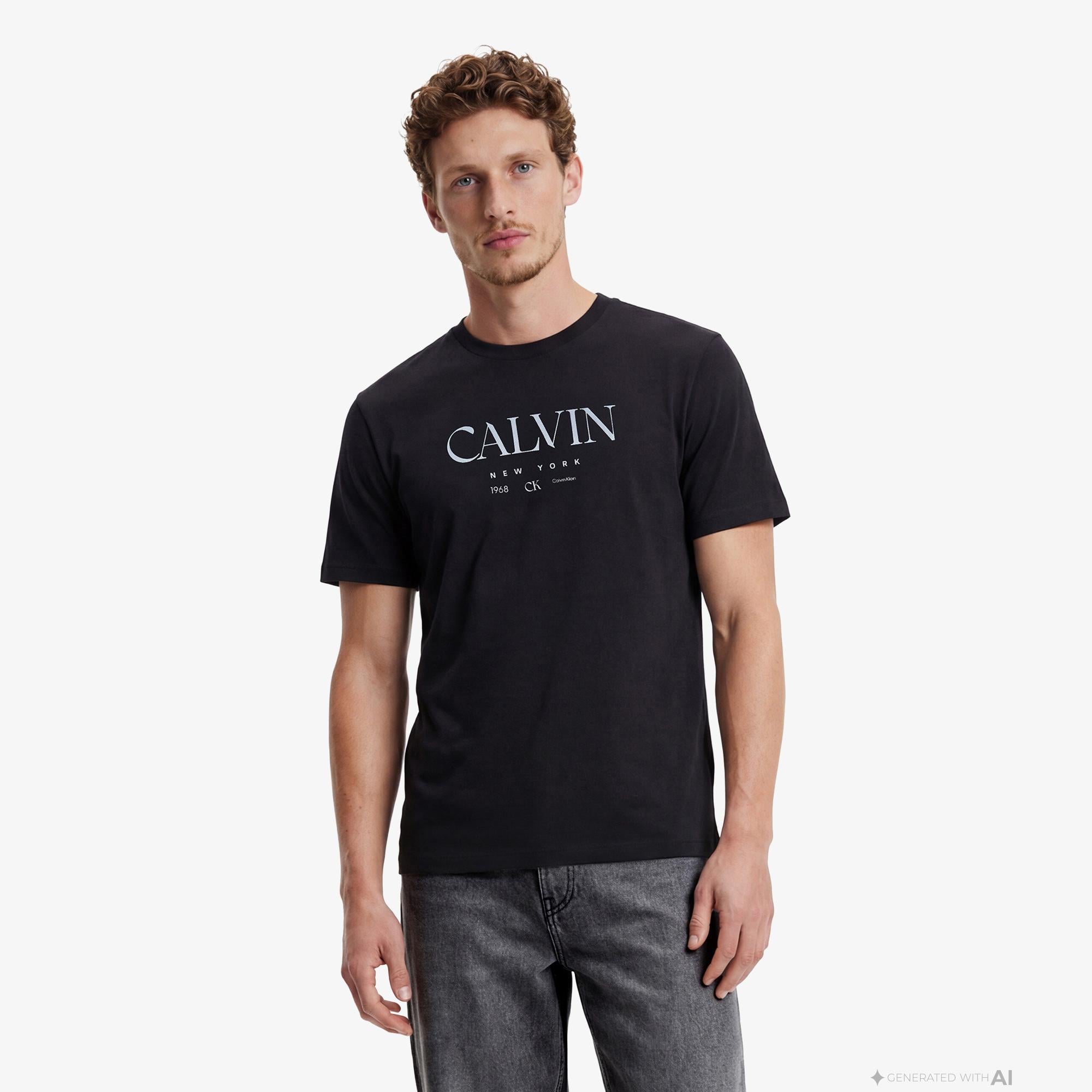 Calvin Klein 20S Graphic Erkek Gri T-Shirt