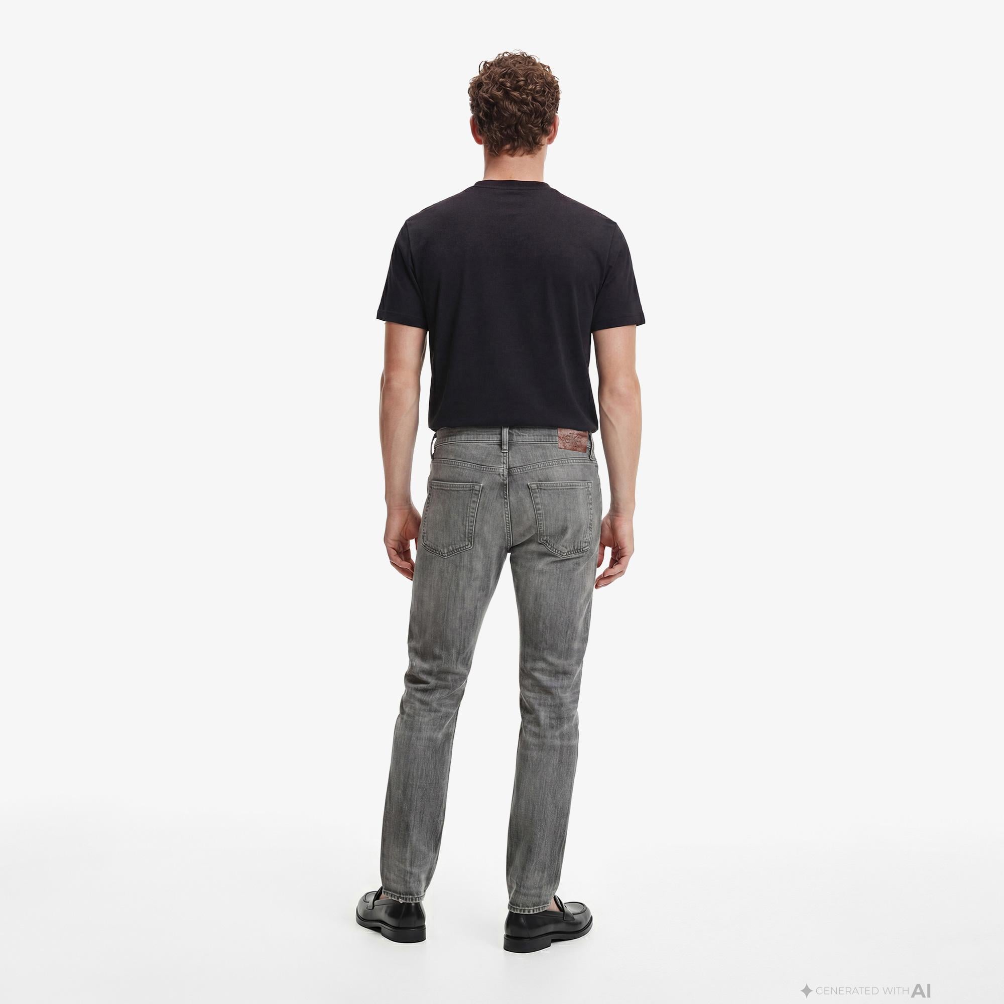 Calvin Klein 90S Straight Meteorite Tencel Erkek Gri Jean
