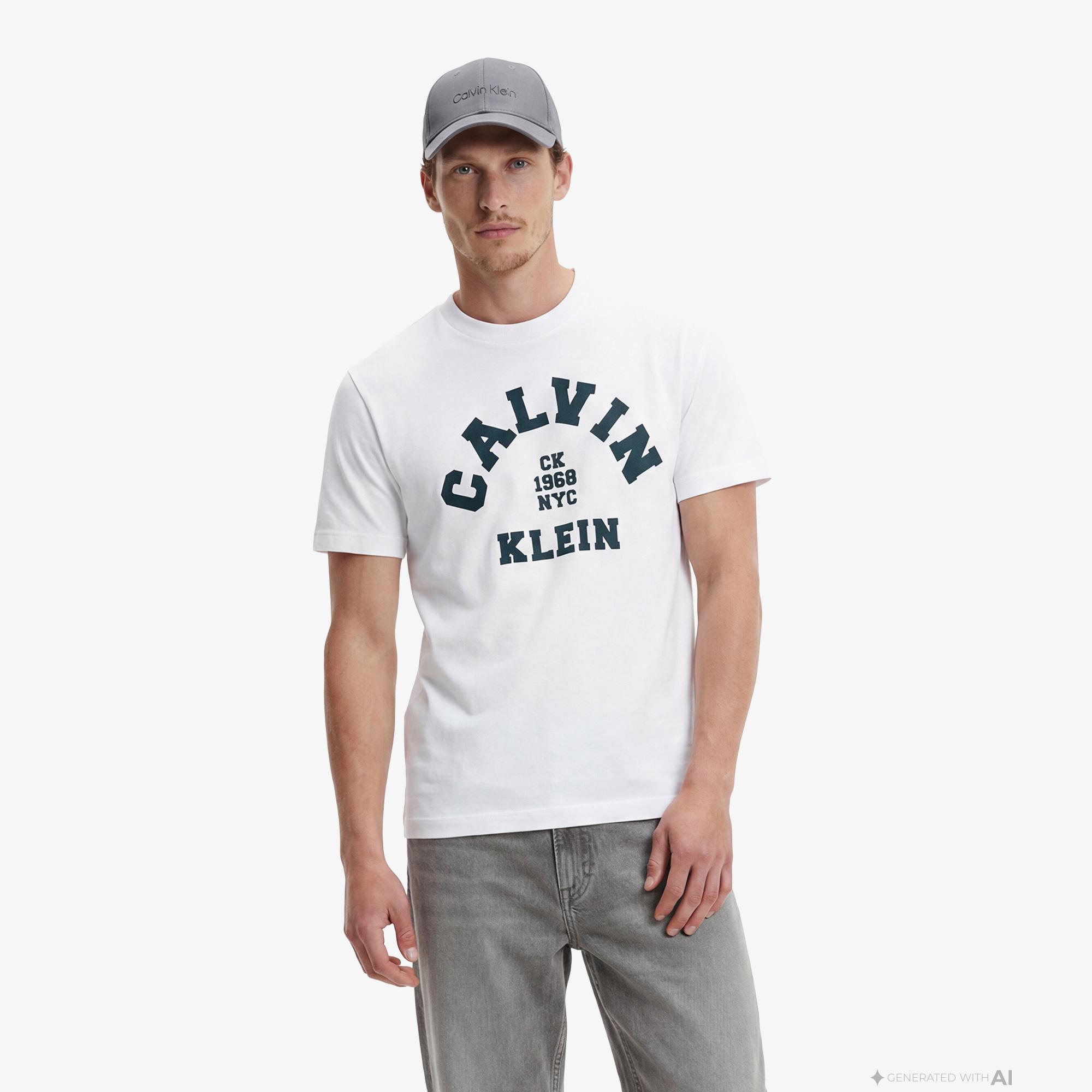 Calvin Klein 20S College Graphic Erkek Beyaz T-Shirt