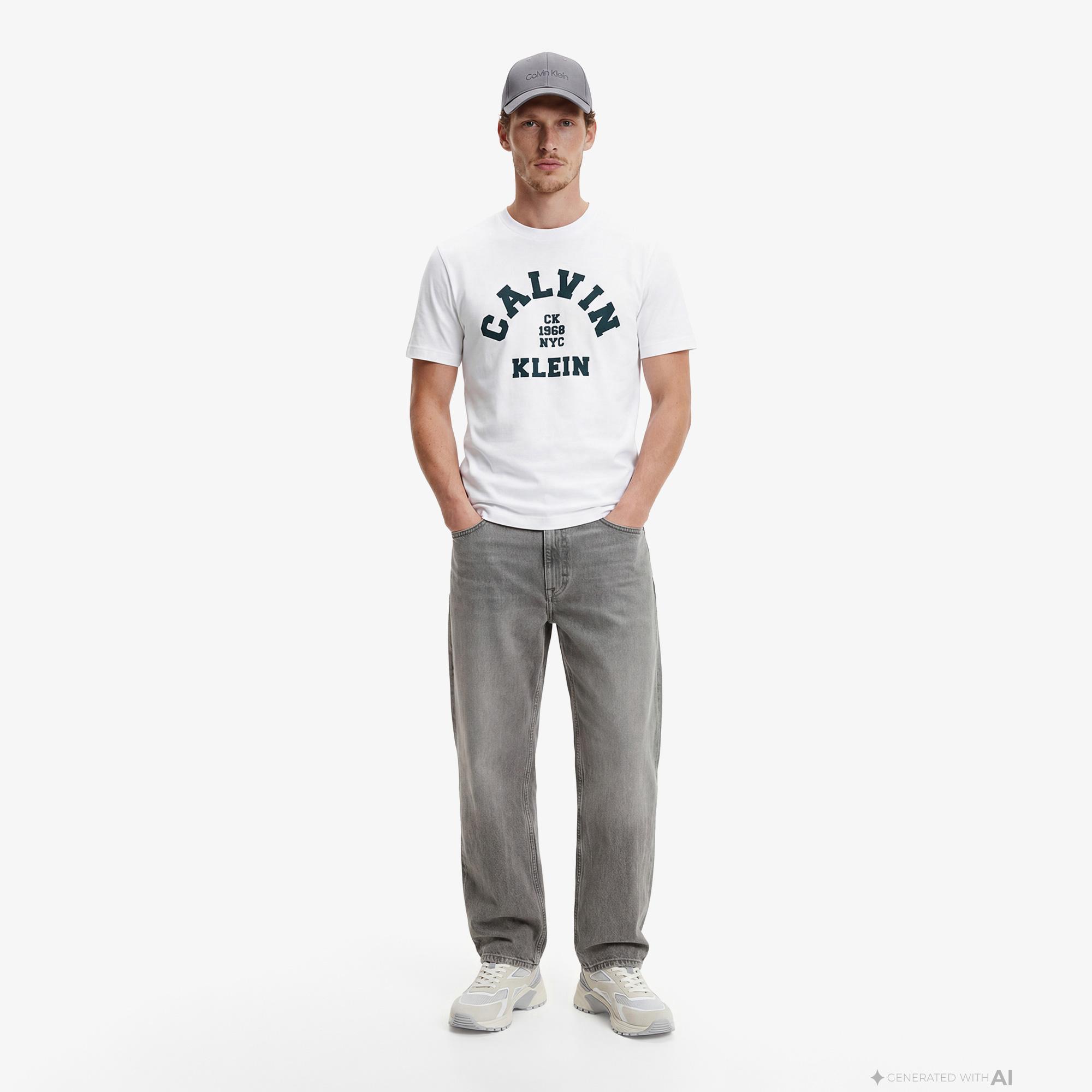 Calvin Klein 20S College Graphic Erkek Beyaz T-Shirt