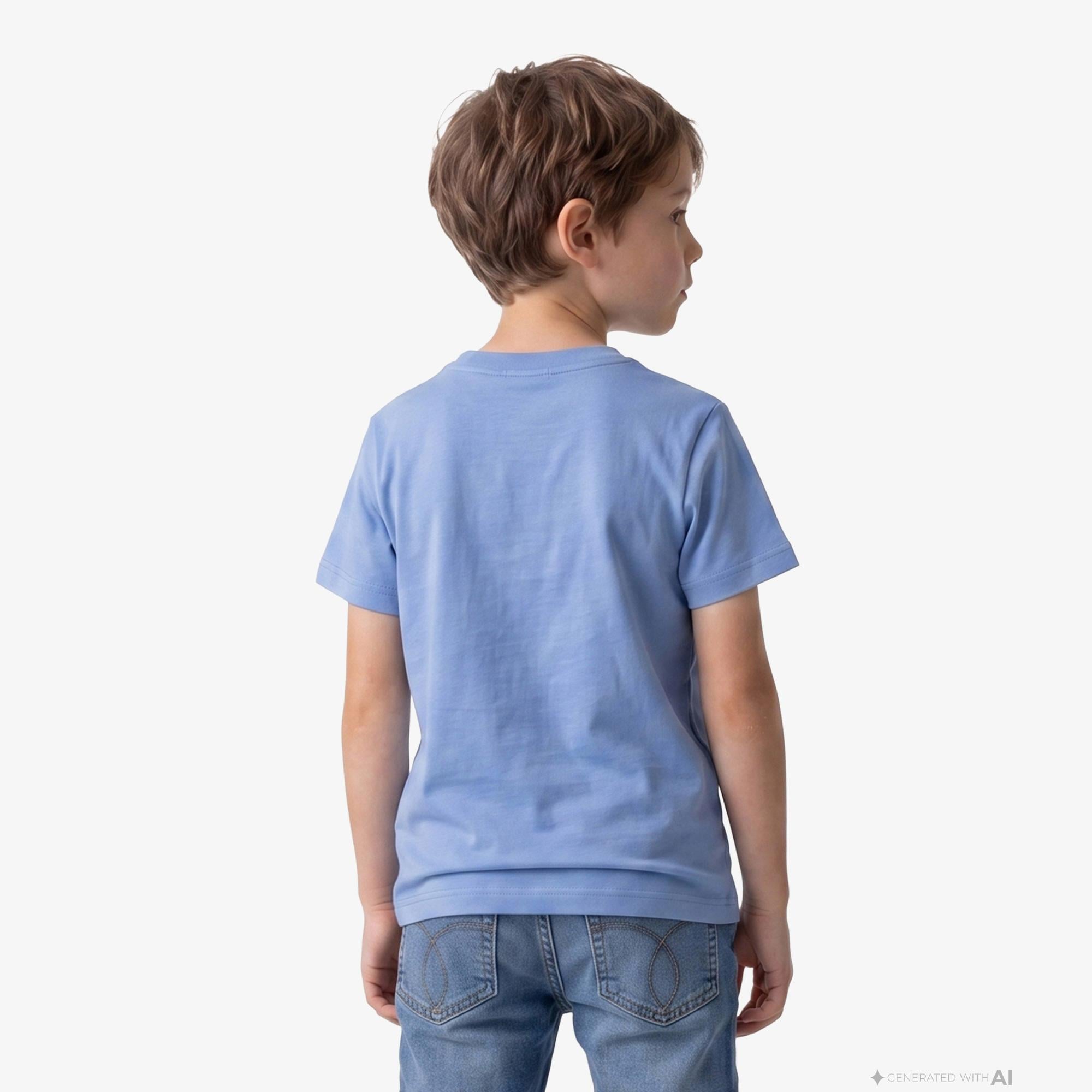 Calvin Klein Logo Çocuk Mavi T-Shirt
