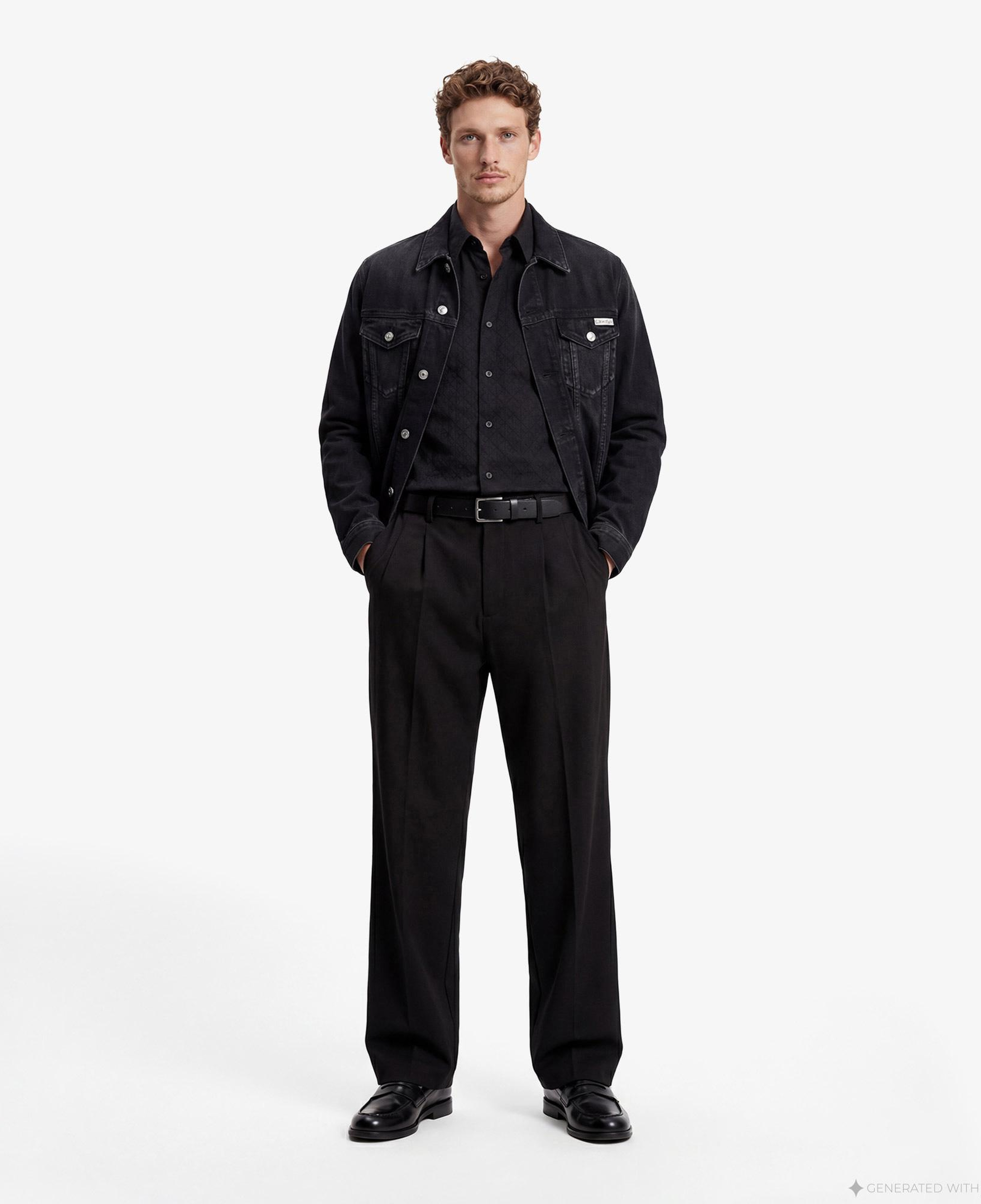 Calvin Klein Jacquard Easy Erkek Siyah Gömlek