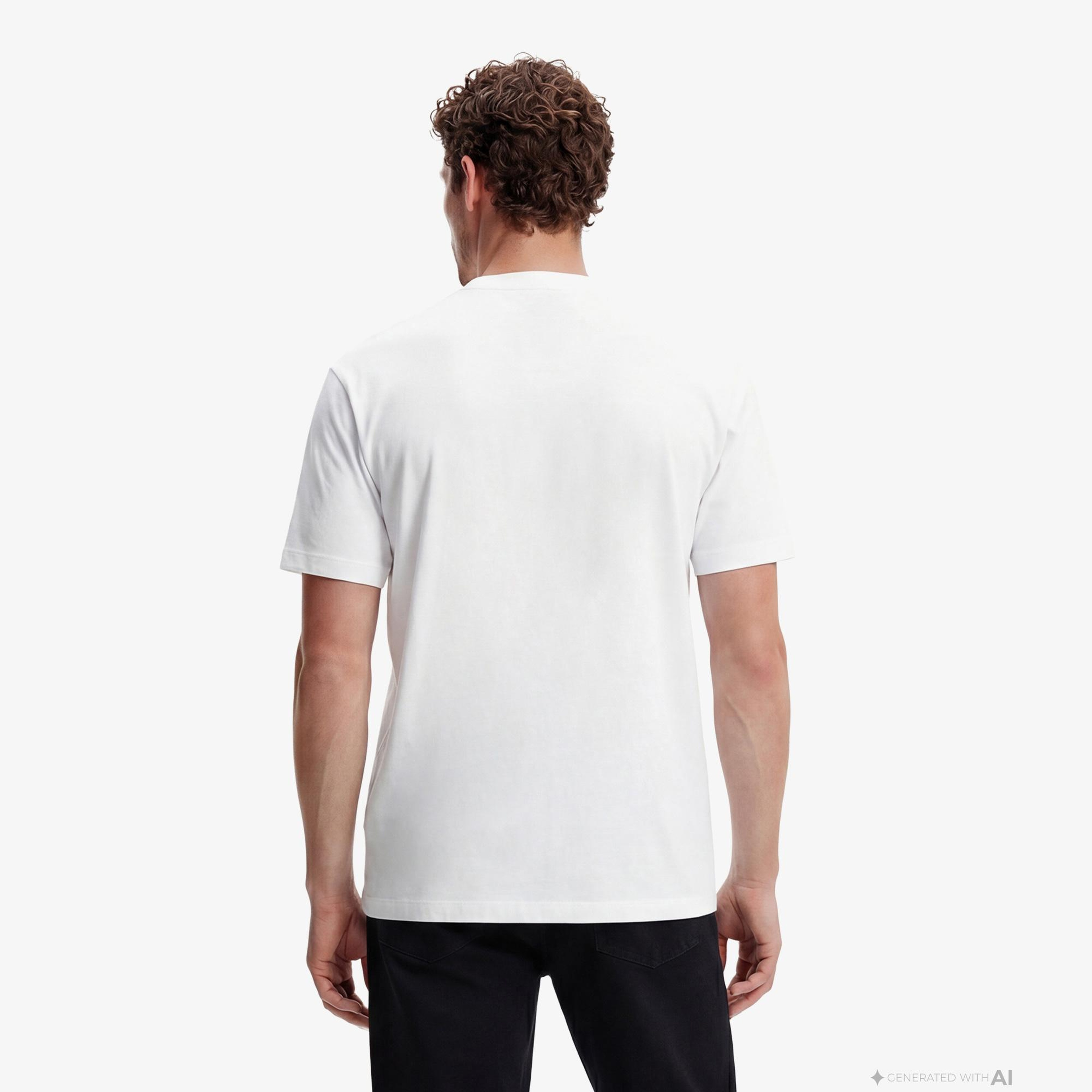 Calvin Klein Tricolor Monologo Graphic Erkek Beyaz T-Shirt