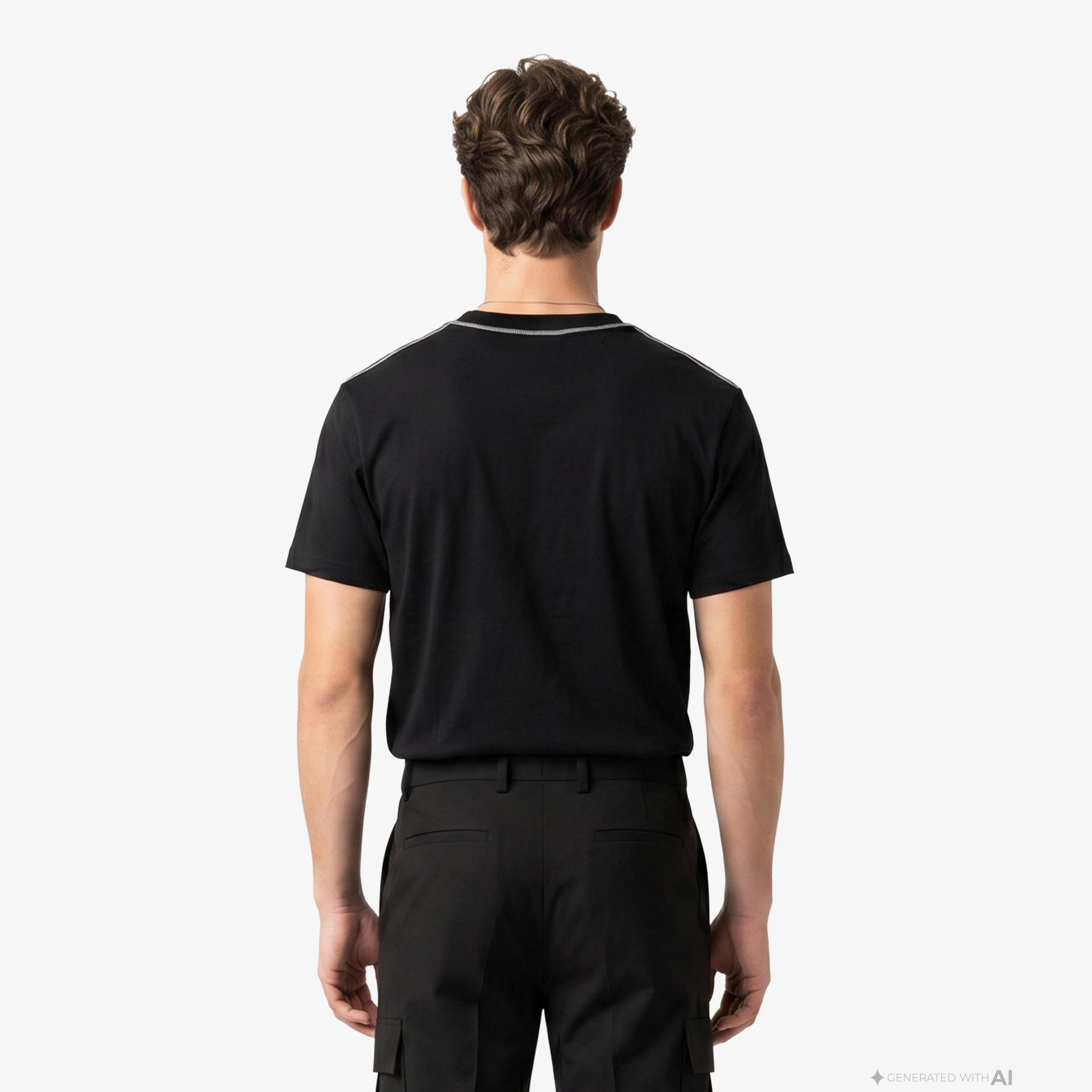 Calvin Klein Contrast Collar Stitch Crewnk Erkek Siyah T-Shirt