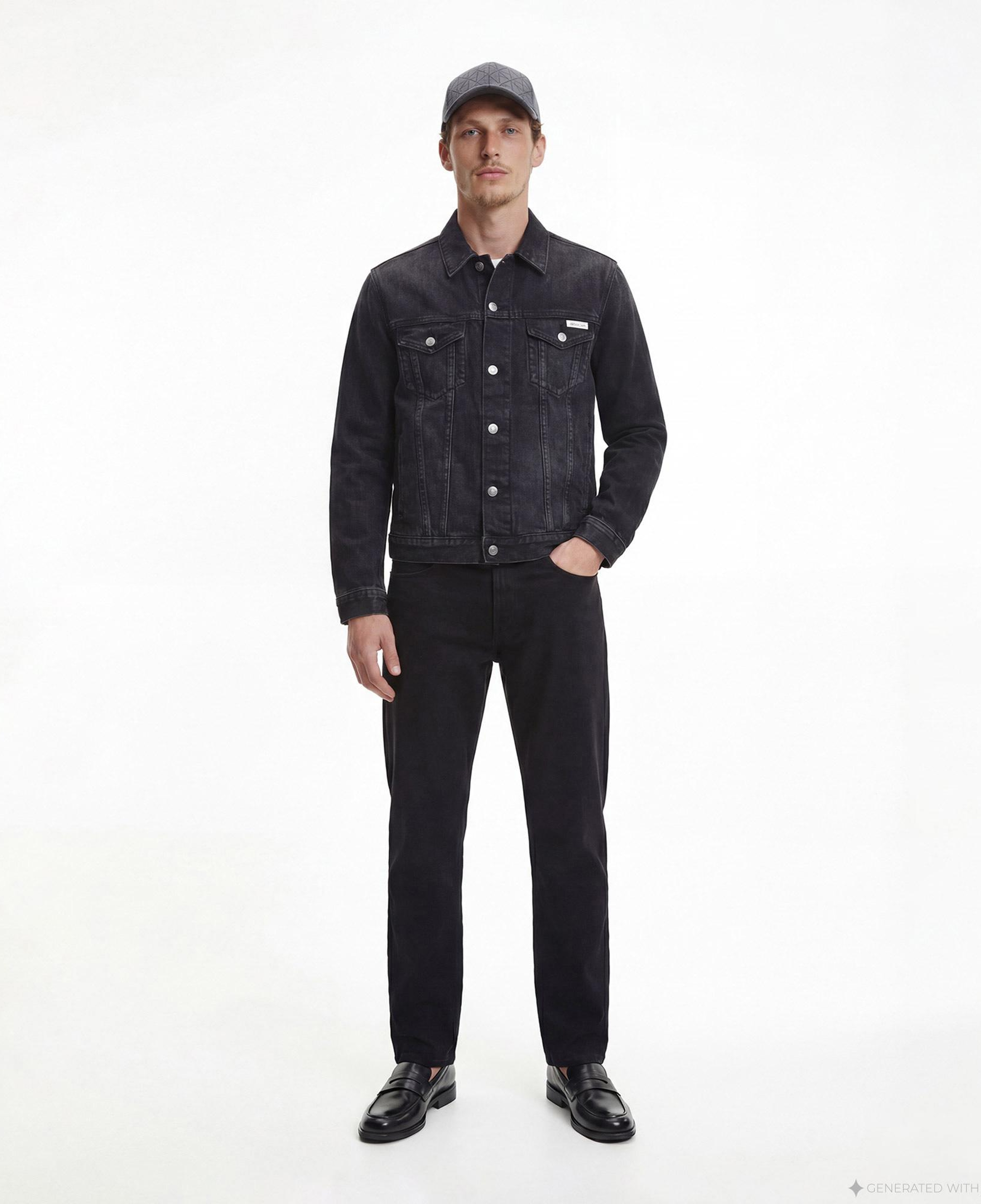 Calvin Klein Black Classic Trucker Erkek Siyah Ceket