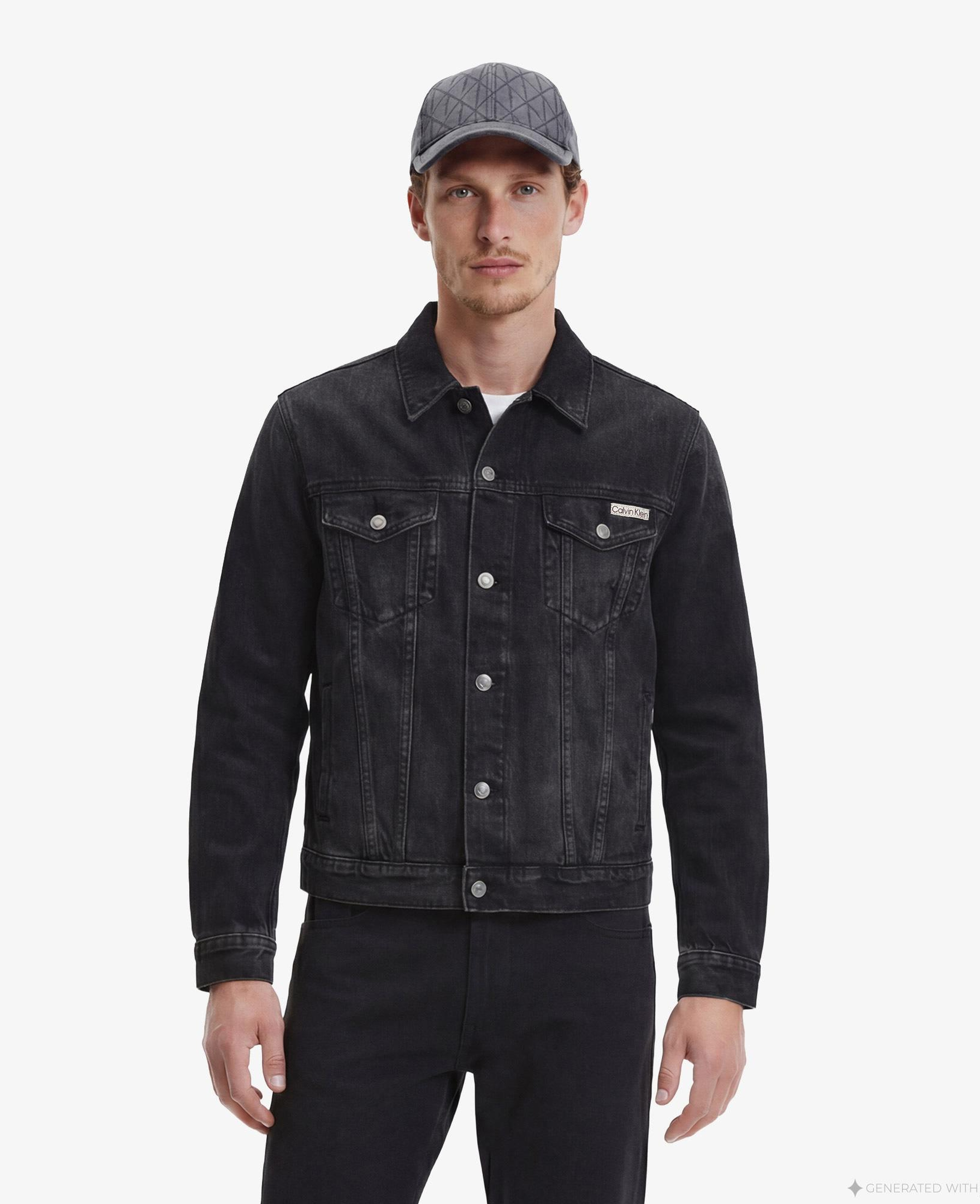 Calvin Klein Black Classic Trucker Erkek Siyah Ceket