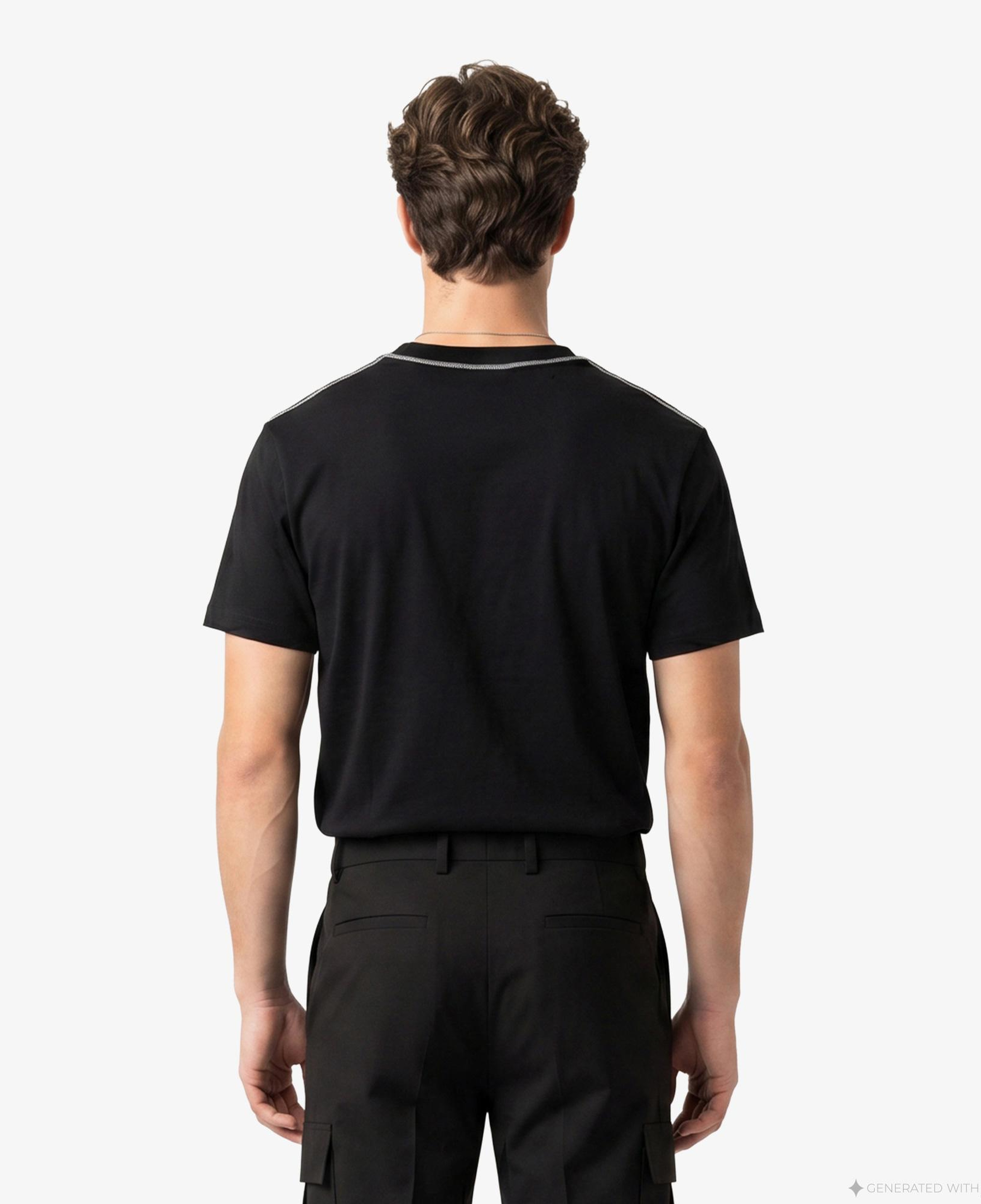 Calvin Klein Contrast Collar Stitch Crewnk Erkek Siyah T-Shirt