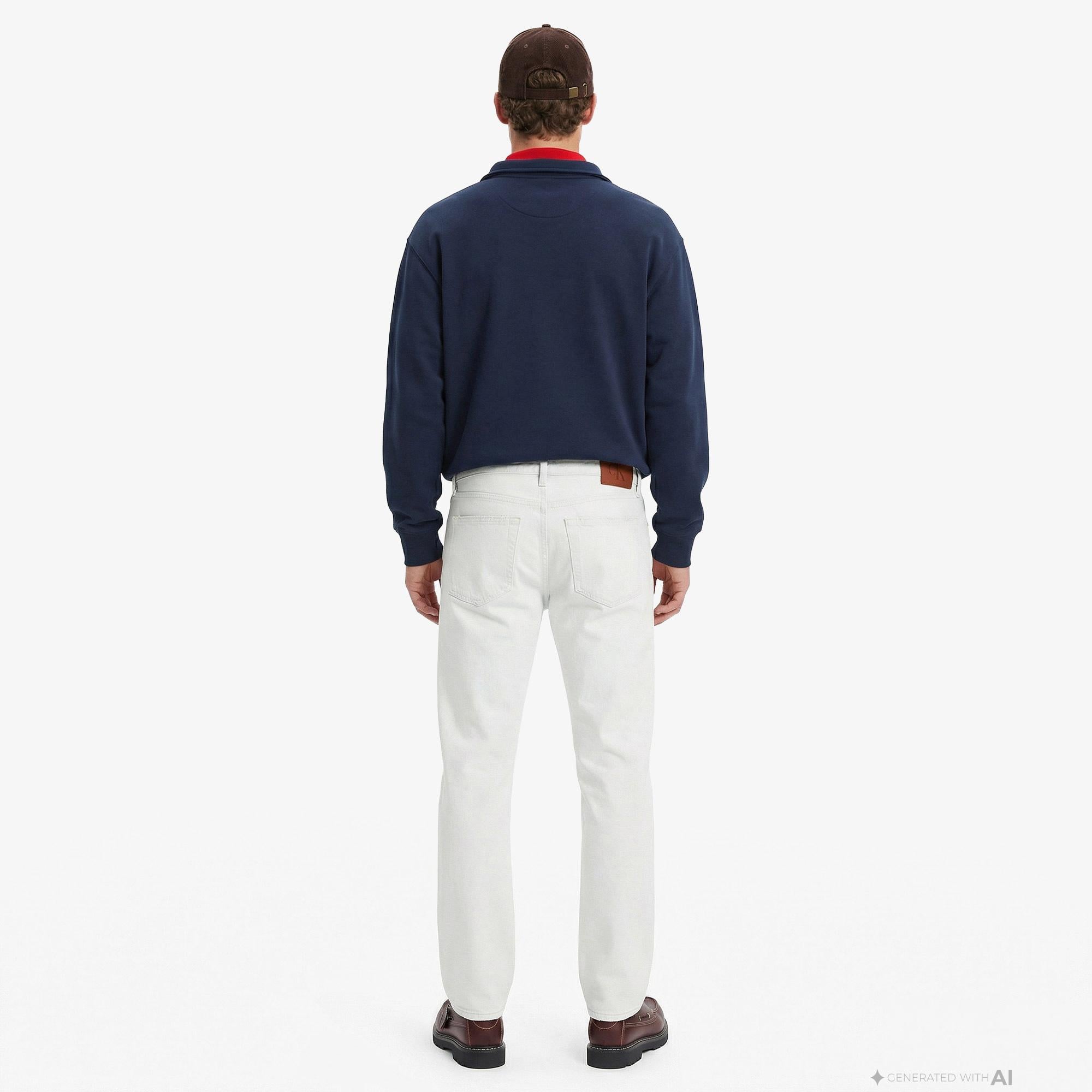 Calvin Klein 90S Straight Bleachout 205 Erkek Mavi Jean