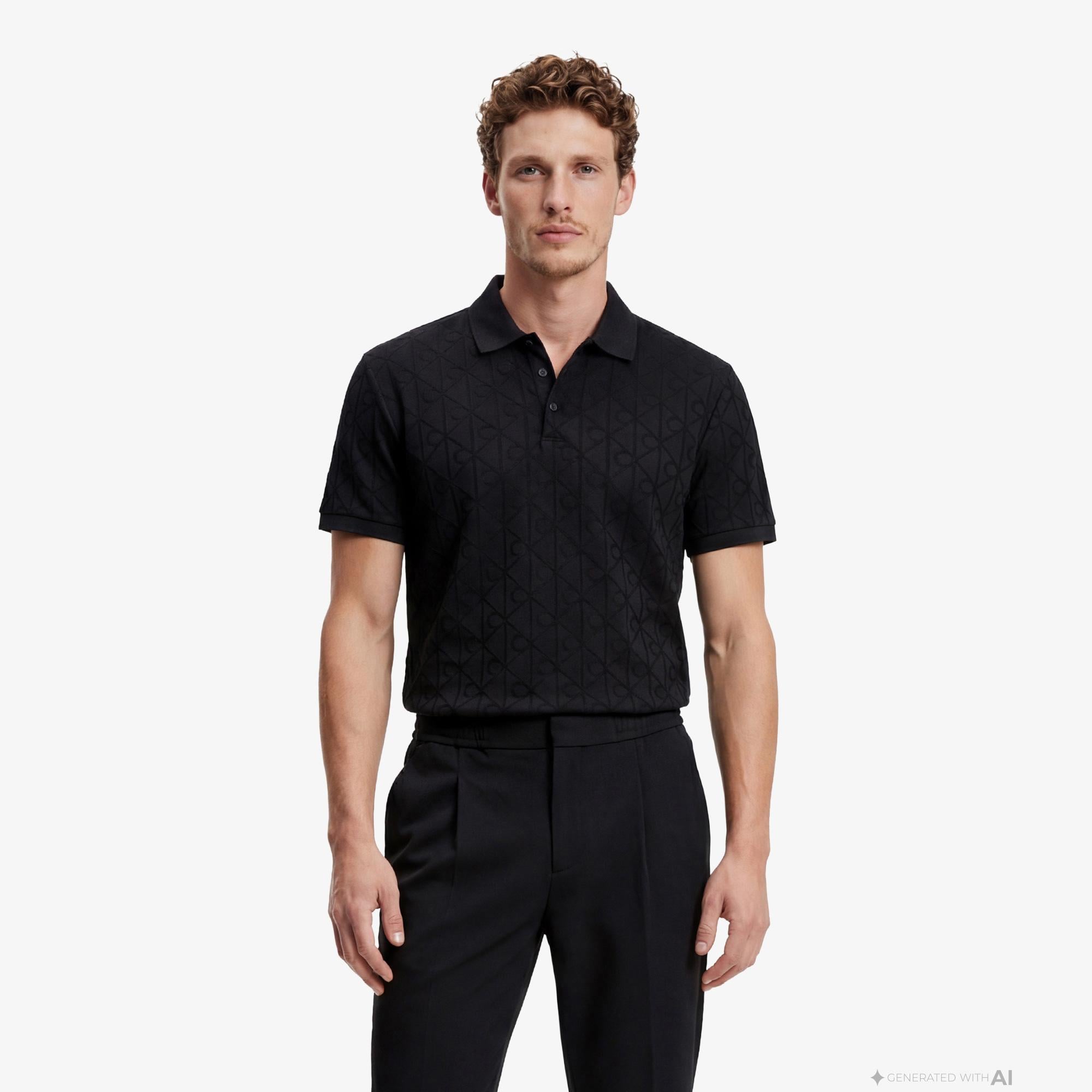 Calvin Klein Slim Tapered Knit Pleated Erkek Siyah Pantolon
