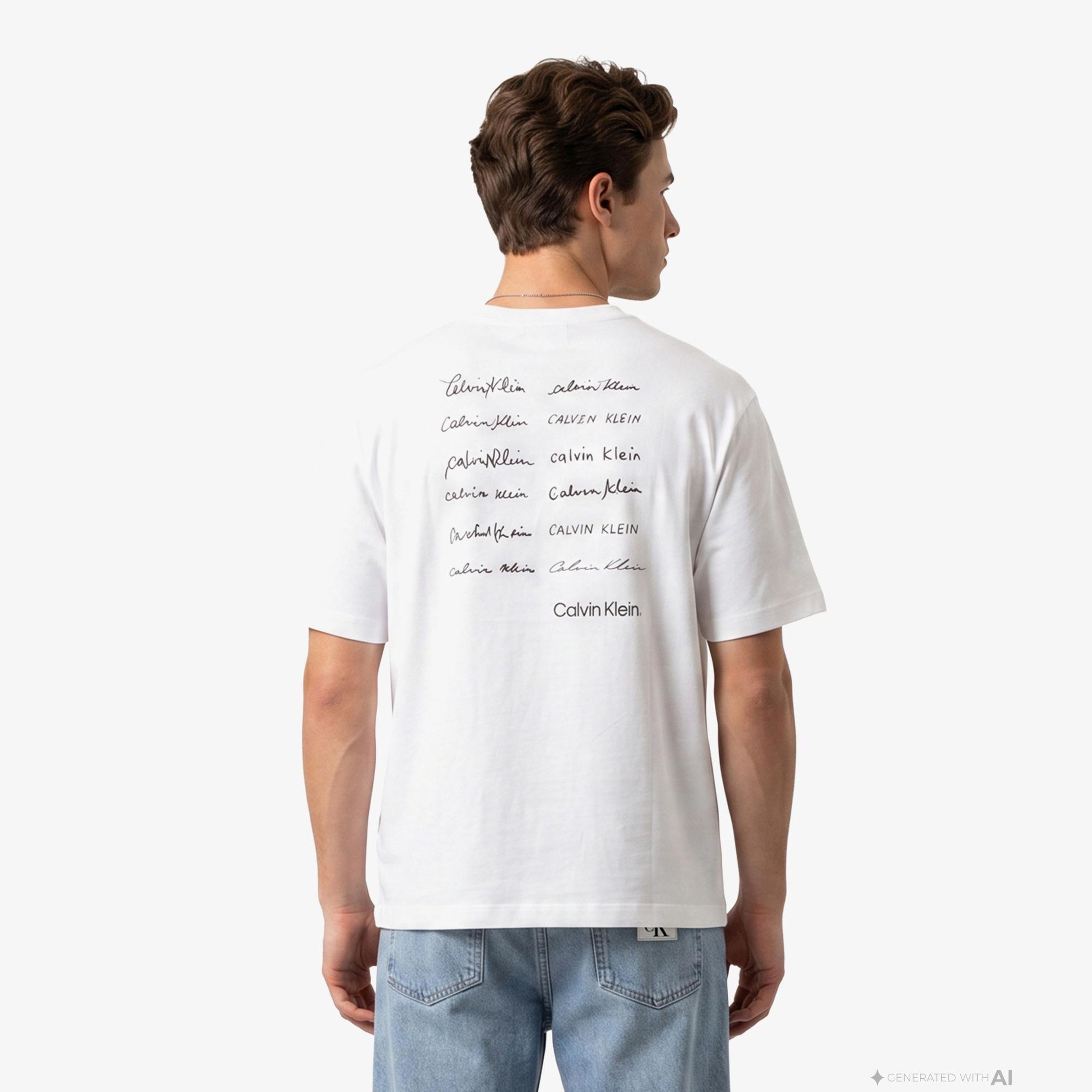 Calvin Klein April Graphic Seasonal Fashi Erkek Beyaz T-Shirt