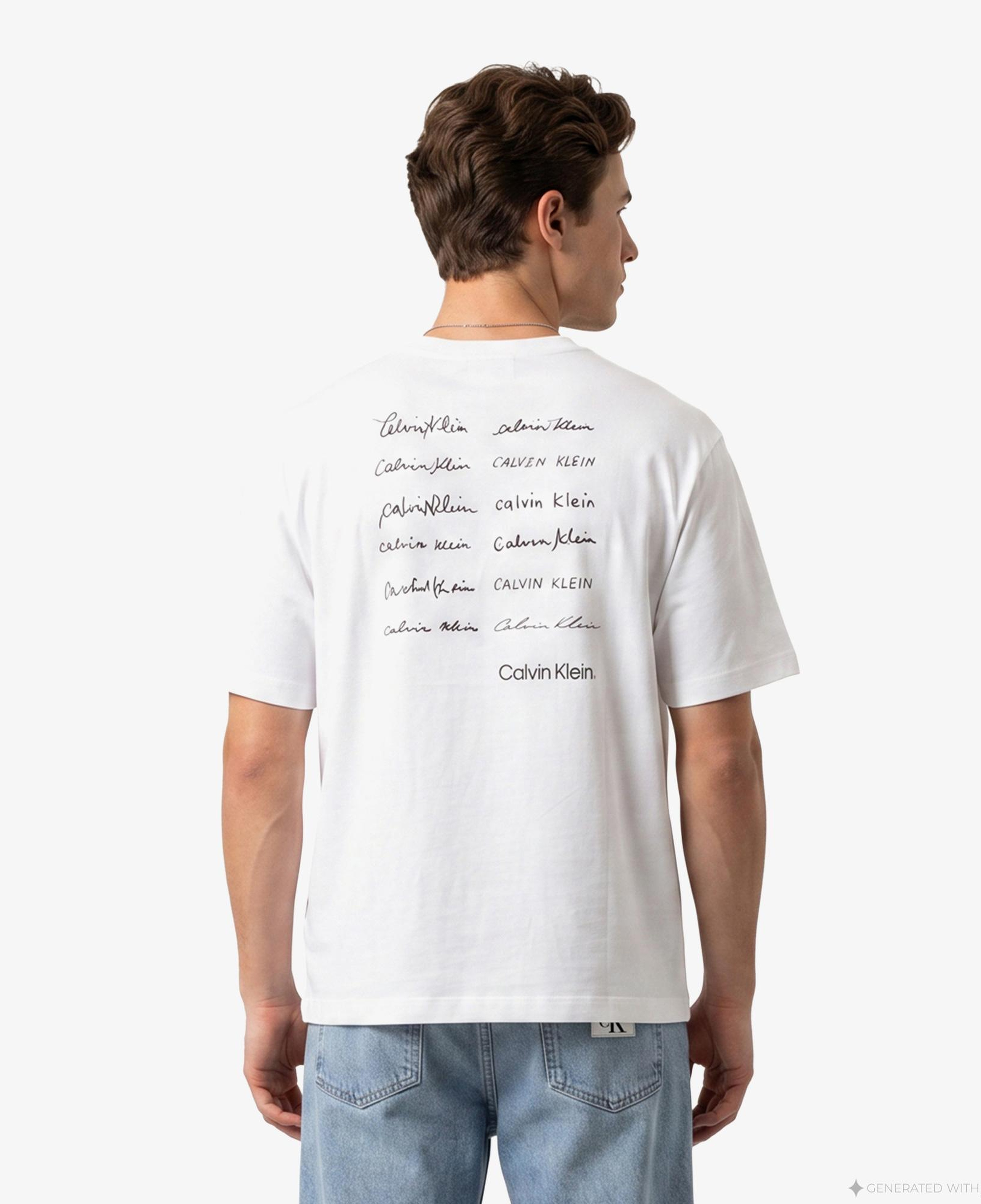 Calvin Klein April Graphic Seasonal Fashi Erkek Beyaz T-Shirt