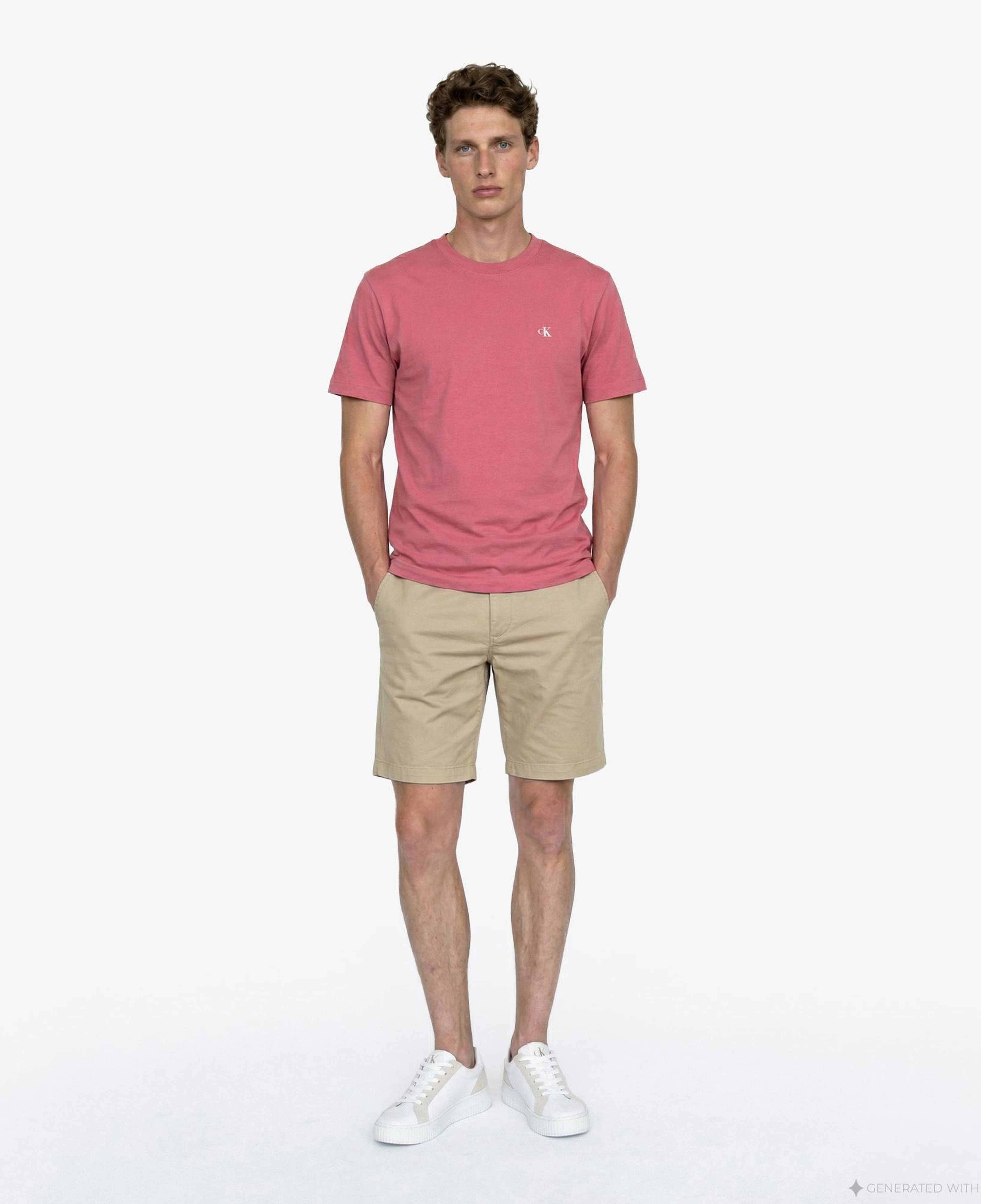 Calvin Klein Easy Monogram Erkek Kırmızı T-Shirt