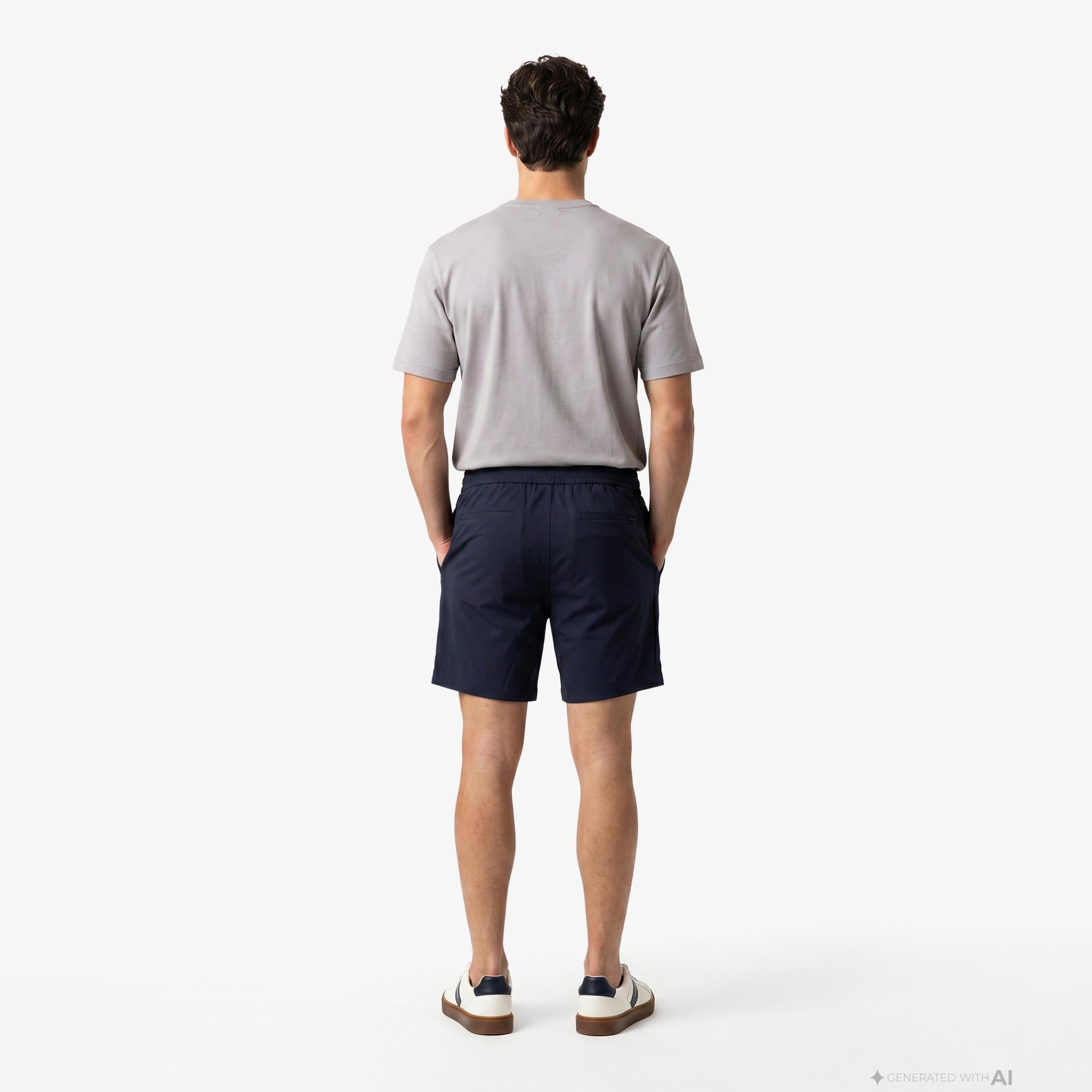 Calvin Klein Straight Seersucker Elastic Erkek Mavi Şort