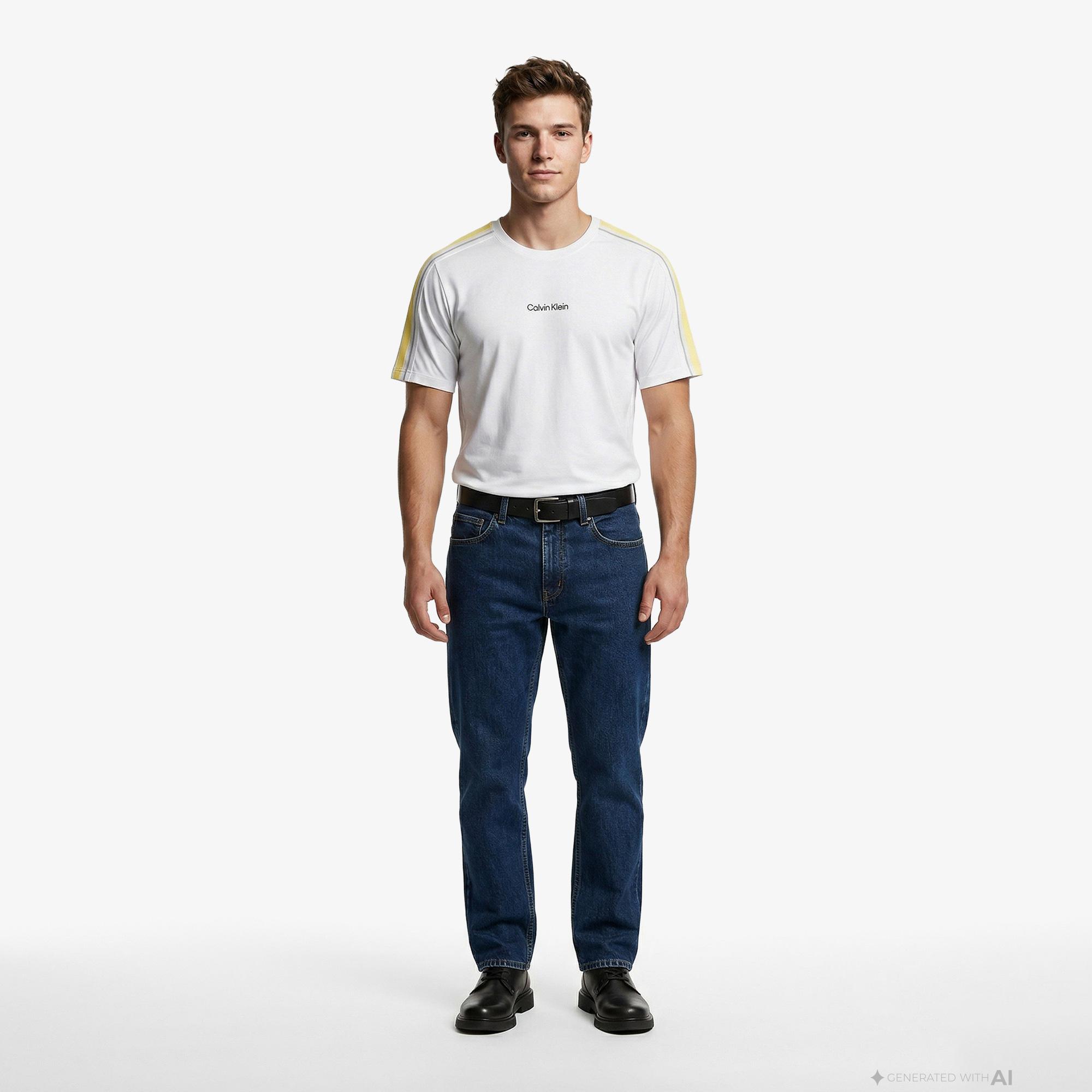Calvin Klein Tape Erkek Beyaz T-Shirt