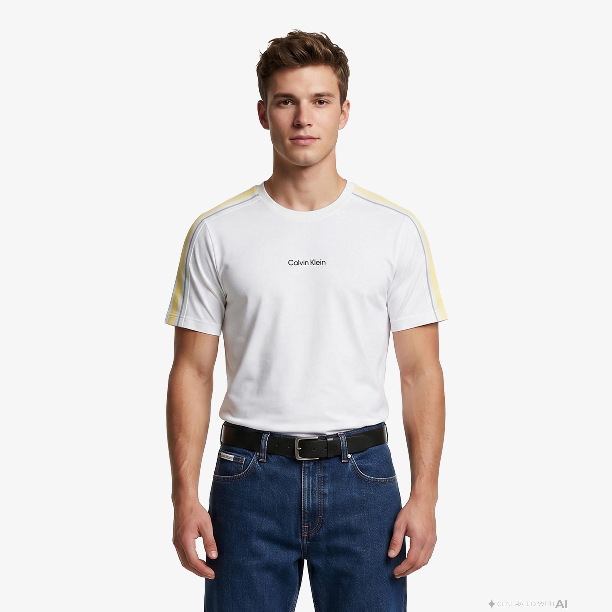 Calvin Klein Tape Erkek Beyaz T-Shirt