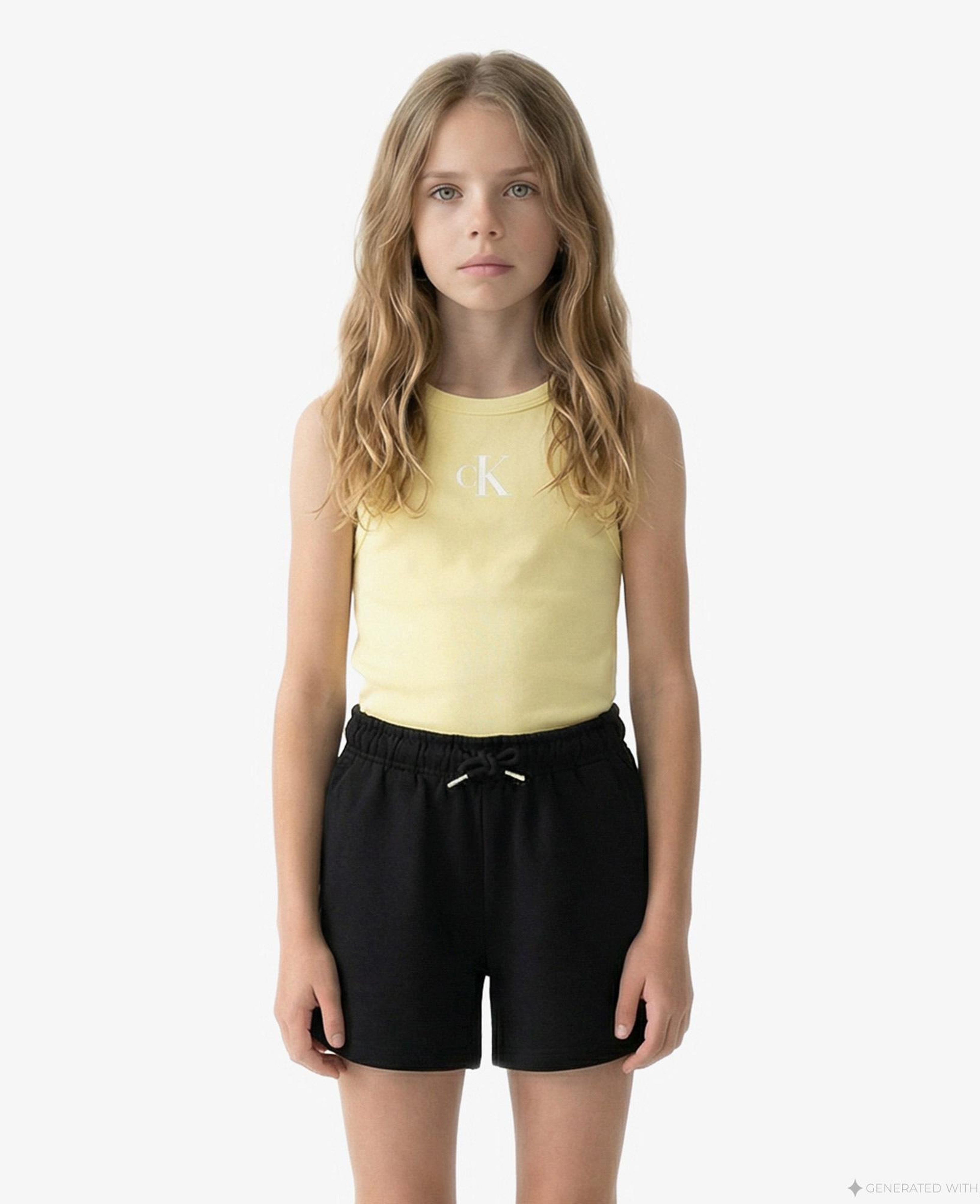Calvin Klein Logo Çocuk Sarı Kolsuz T-Shirt