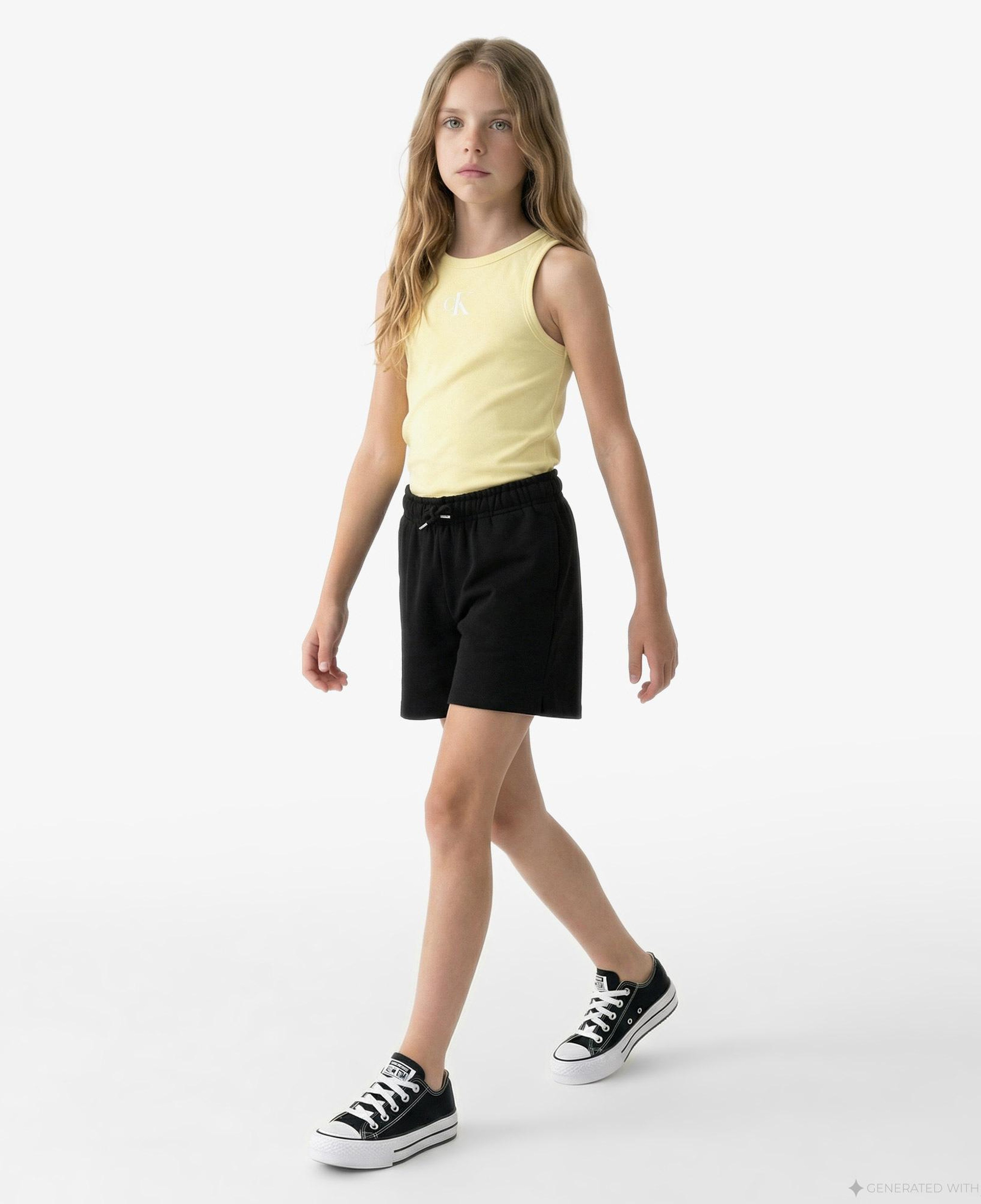 Calvin Klein Logo Çocuk Sarı Kolsuz T-Shirt
