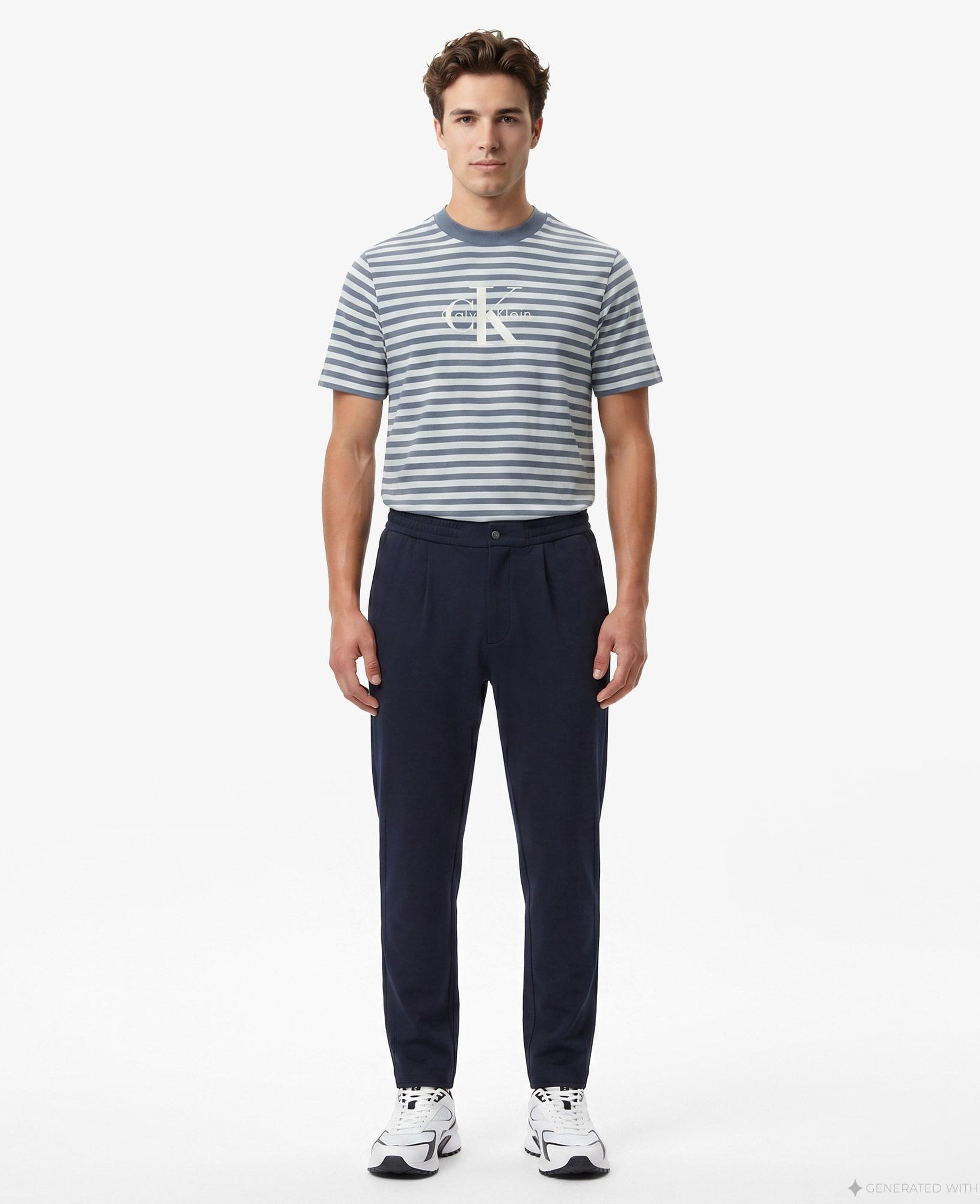 Calvin Klein Tapered Tech Knit Pleated Erkek Mavi Pantolon