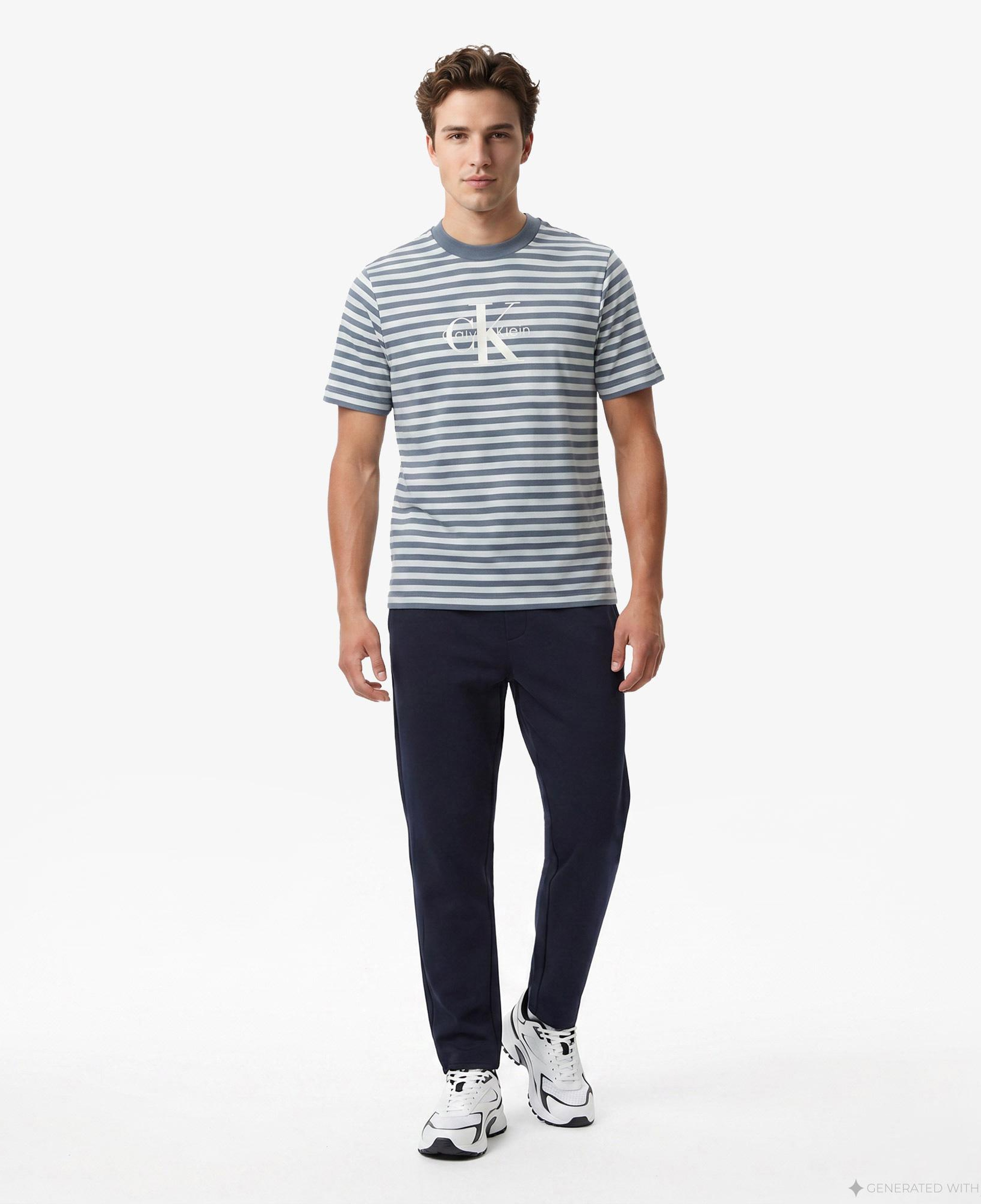 Calvin Klein Tapered Tech Knit Pleated Erkek Mavi Pantolon