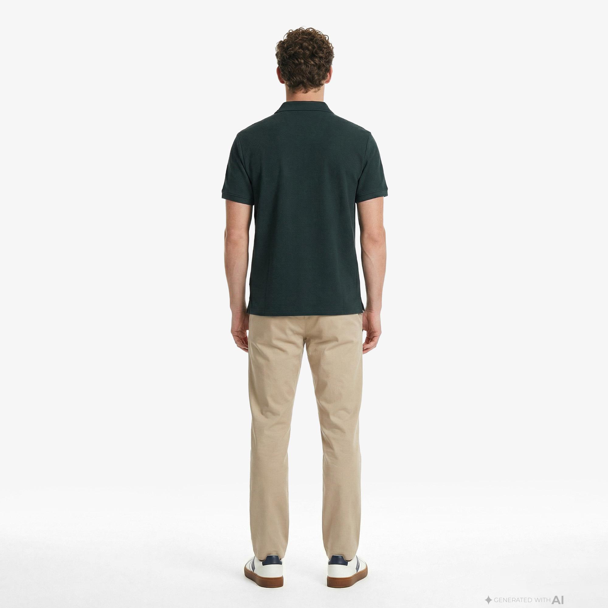 Calvin Klein Easy Micro Waffle Camp Erkek Yeşil Polo