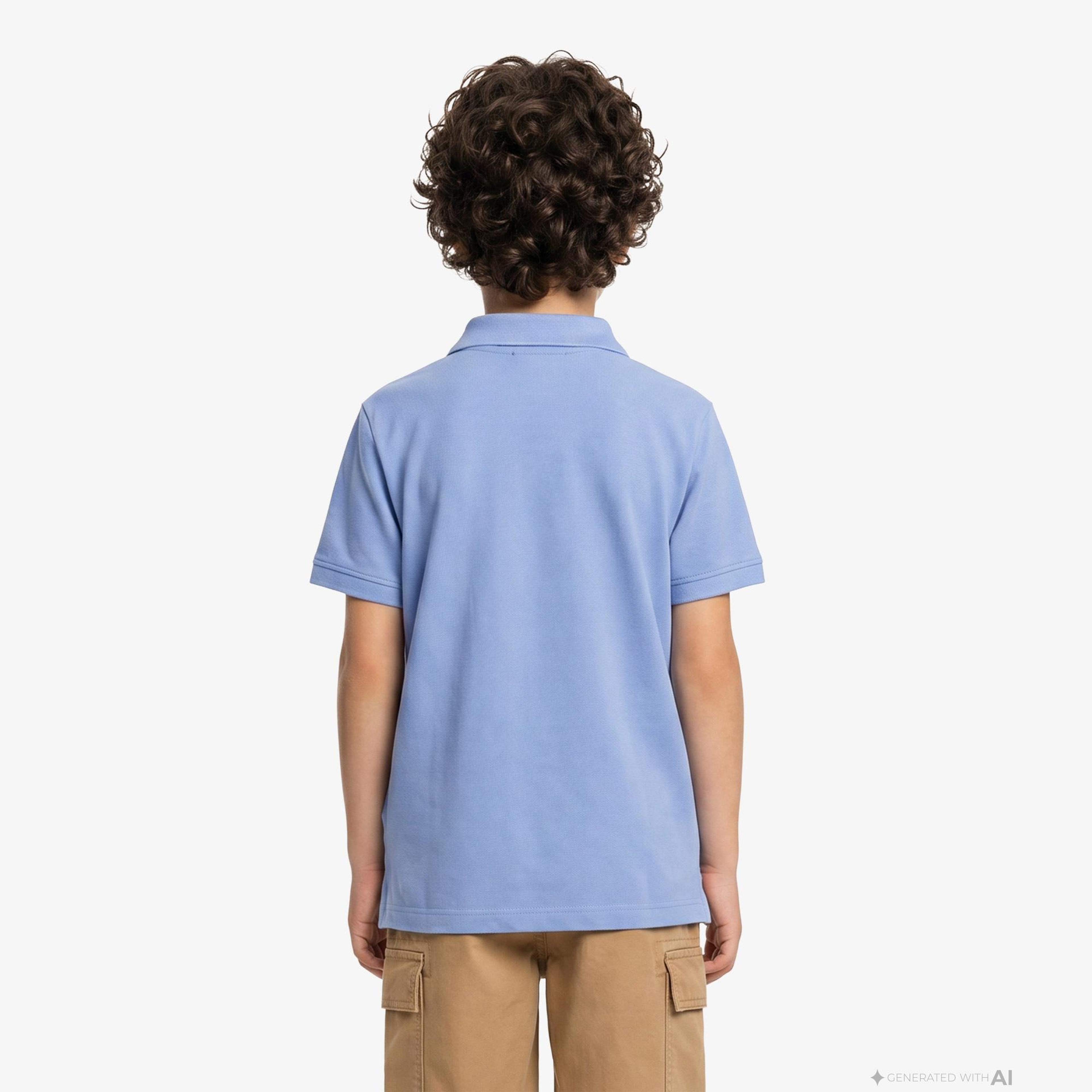 Calvin Klein Solid Çocuk Mavi Polo