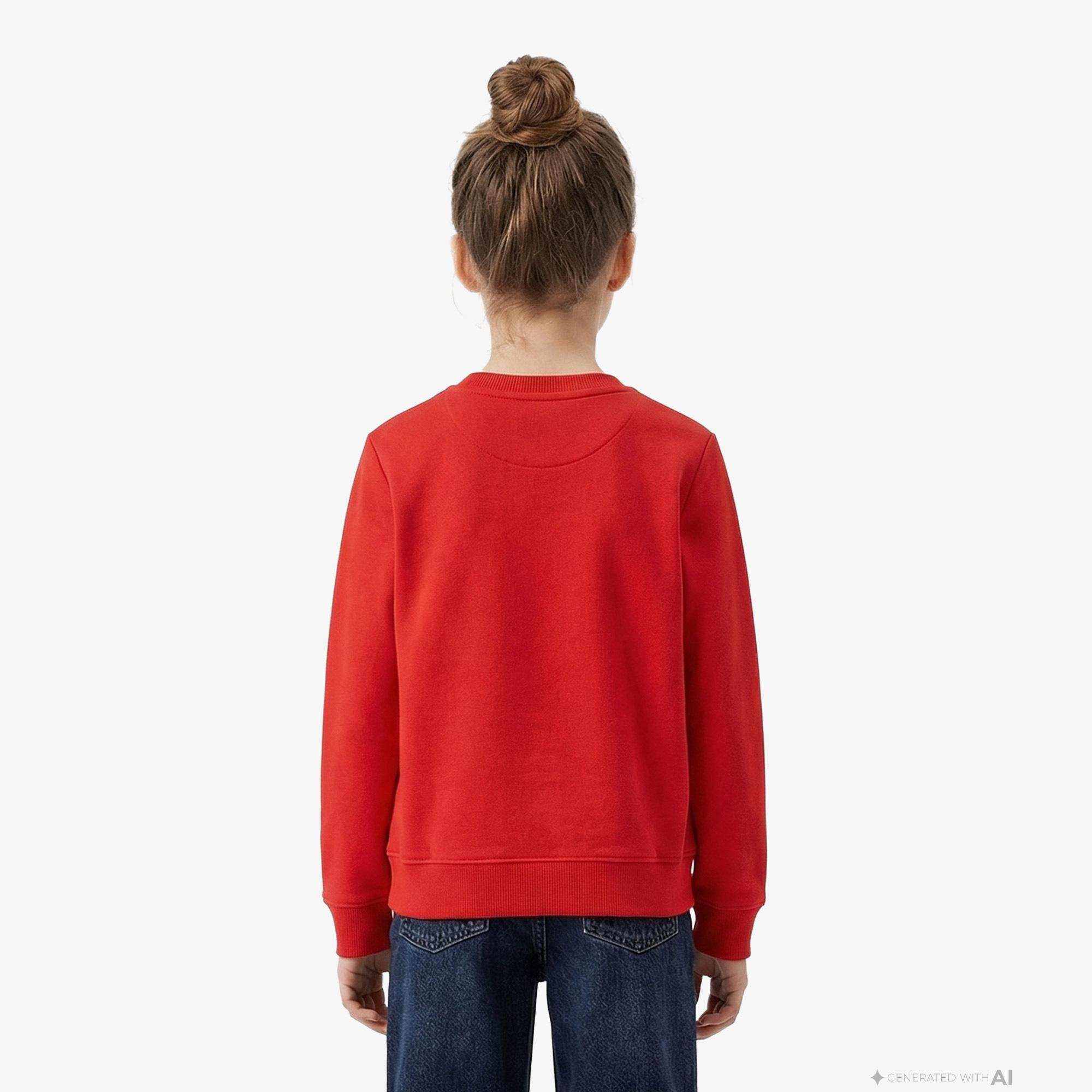 Calvin Klein Mono Mini Badge Çocuk Kırmızı Sweatshirt