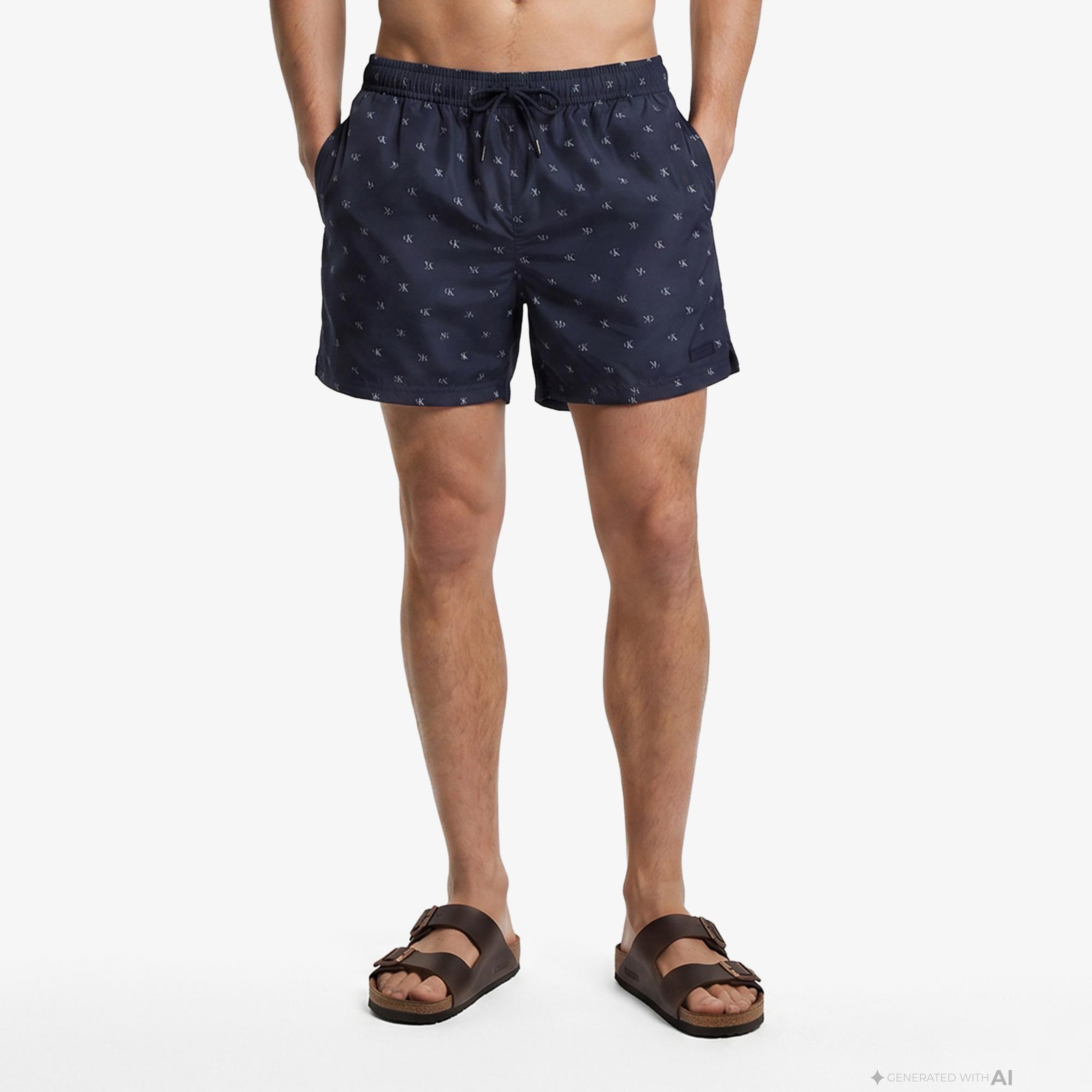 Calvin Klein Short Drawstring Covered Erkek Mavi Deniz Şortu