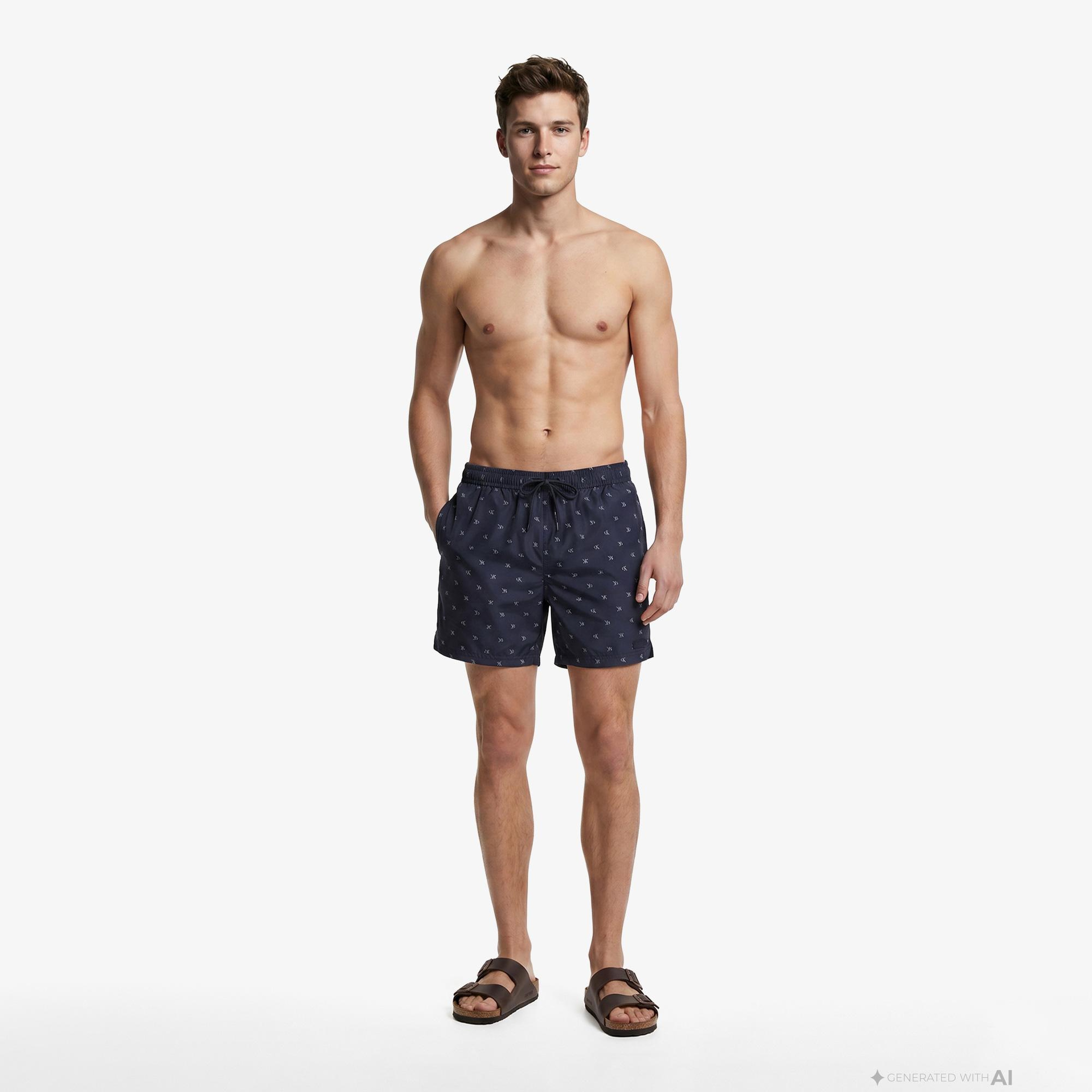 Calvin Klein Short Drawstring Covered Erkek Mavi Deniz Şortu