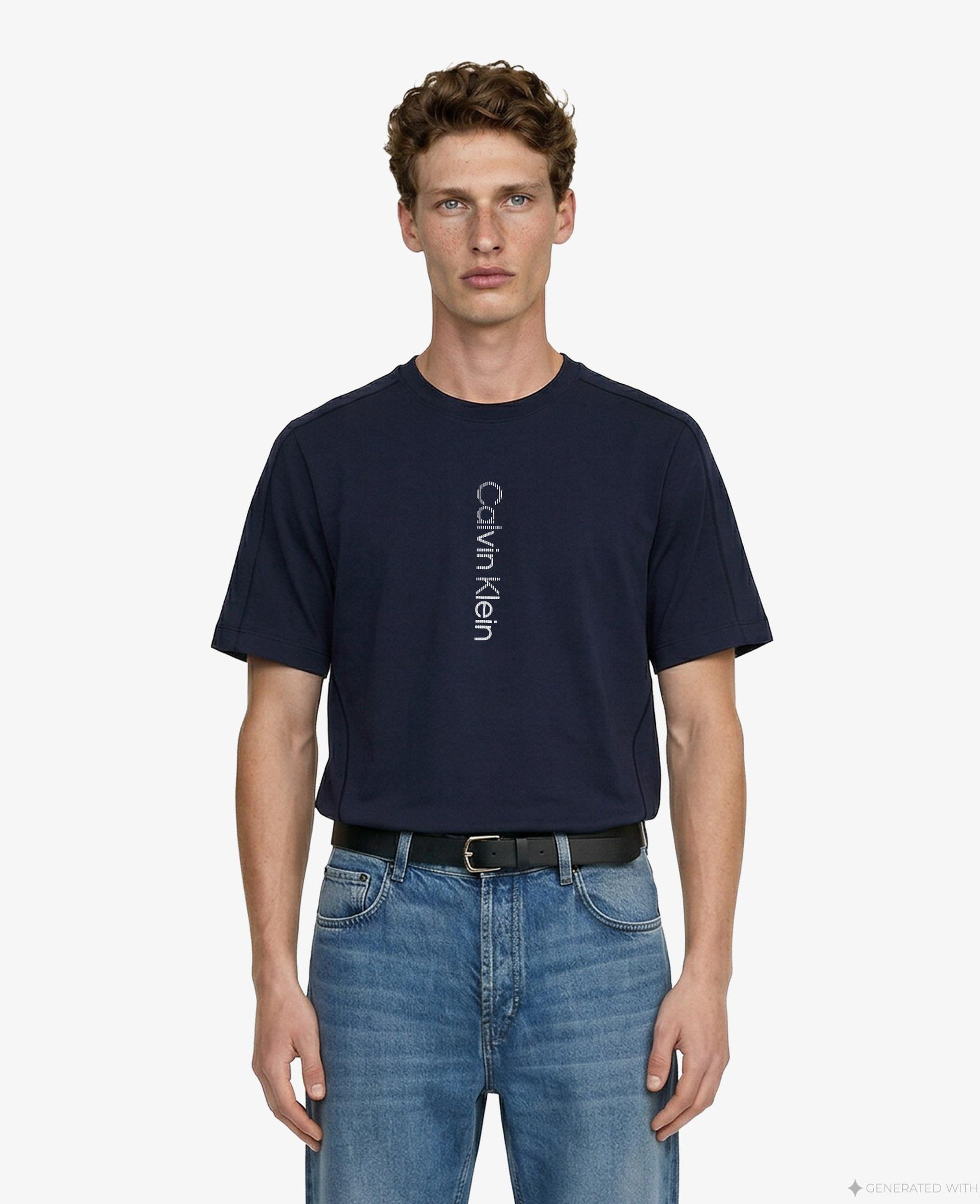 Calvin Klein Graphic Erkek Mavi T-Shirt