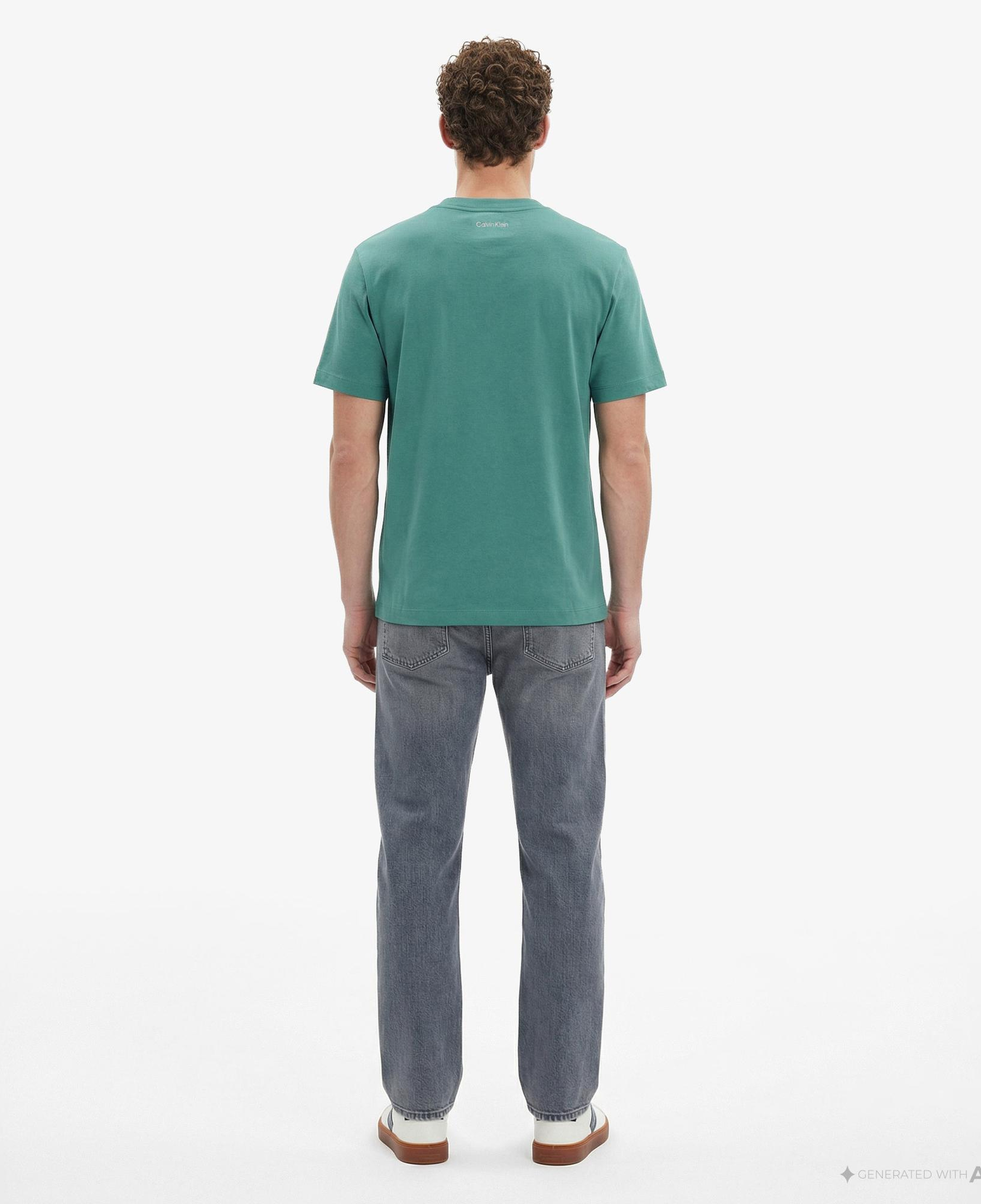 Calvin Klein 20S Easy Collegiate Badge Erkek Yeşil T-Shirt