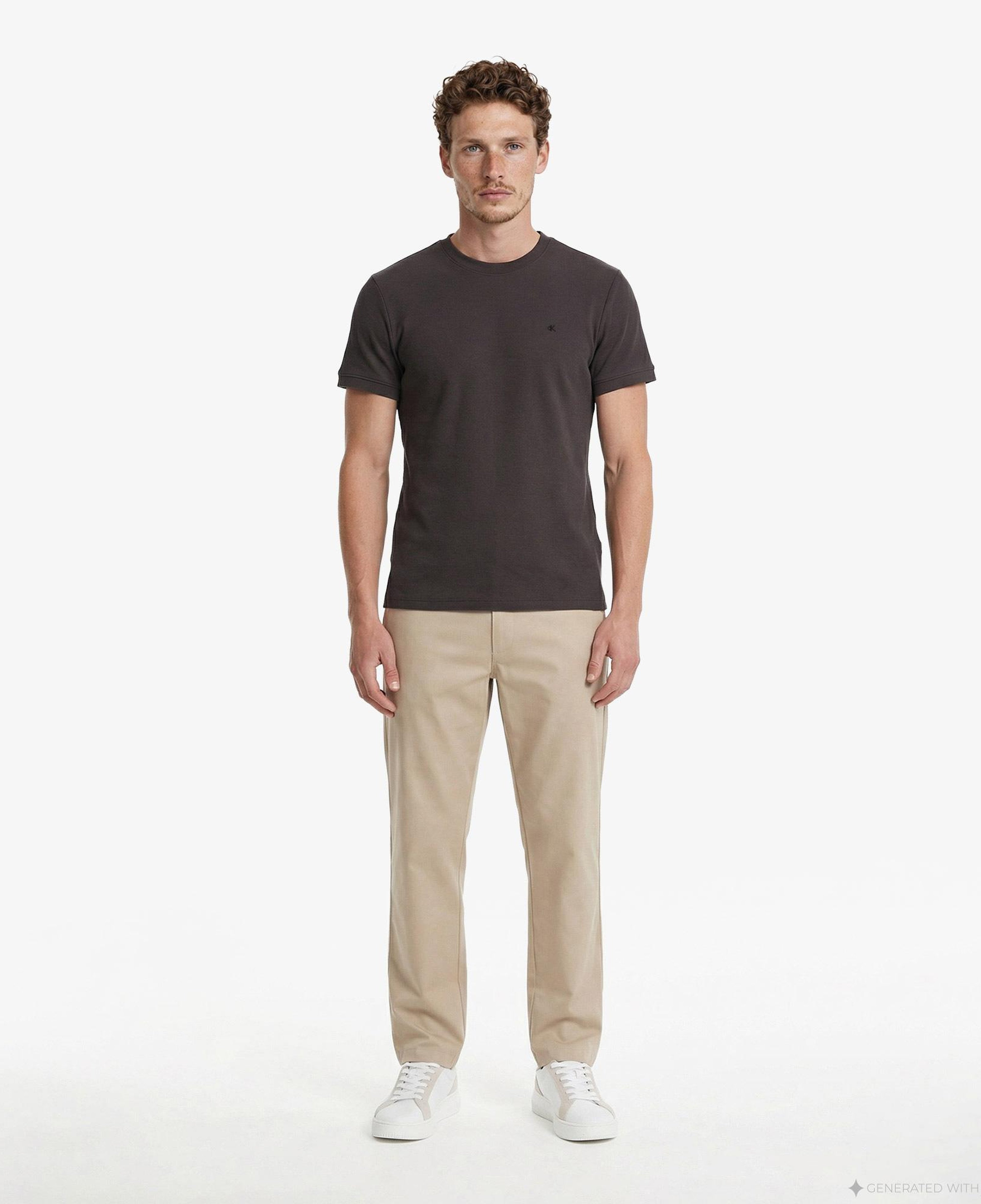 Calvin Klein Slim Micro Waffle Crewnk Erkek Gri T-Shirt