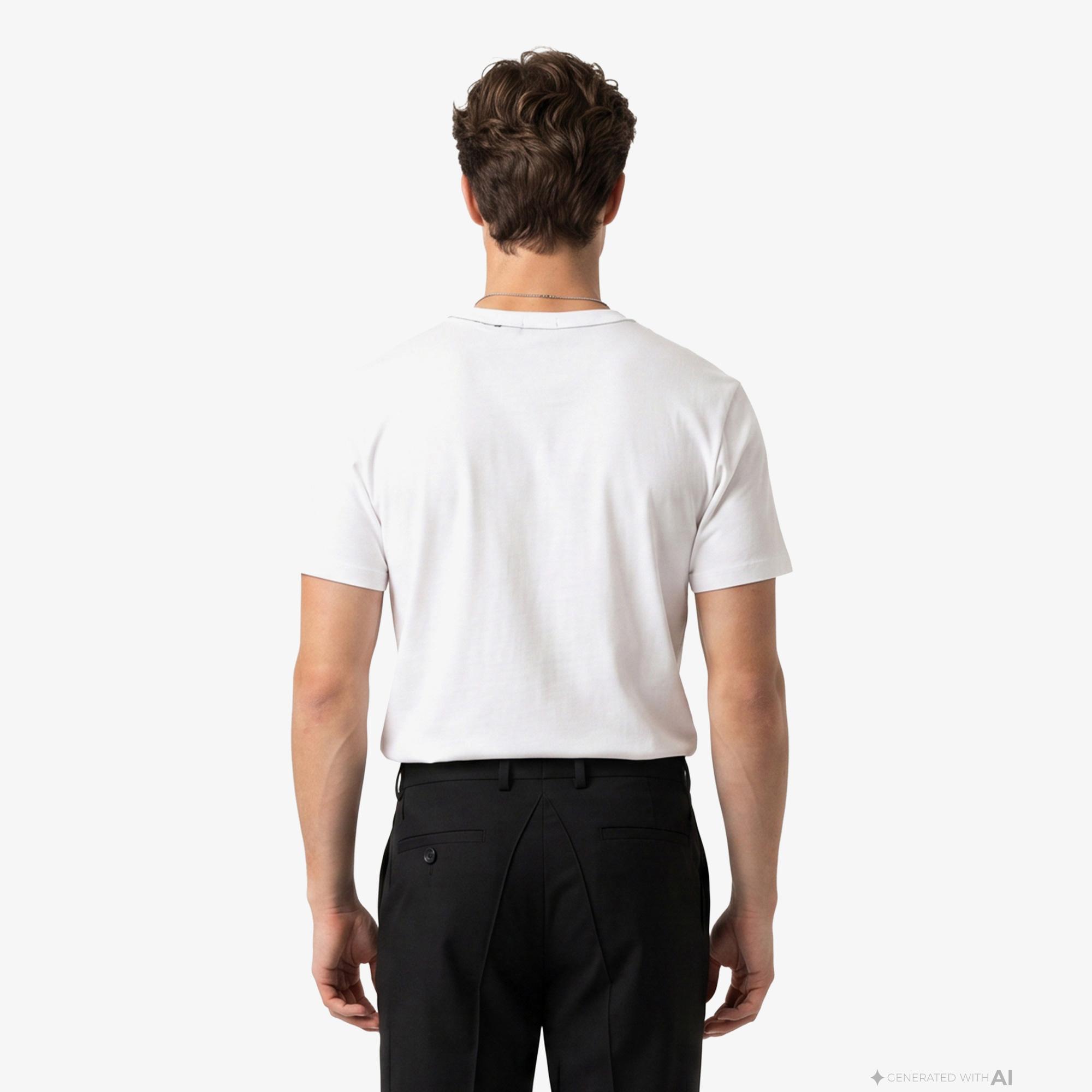 Calvin Klein Contrast Collar Stitch Crewnk Erkek Beyaz T-Shirt