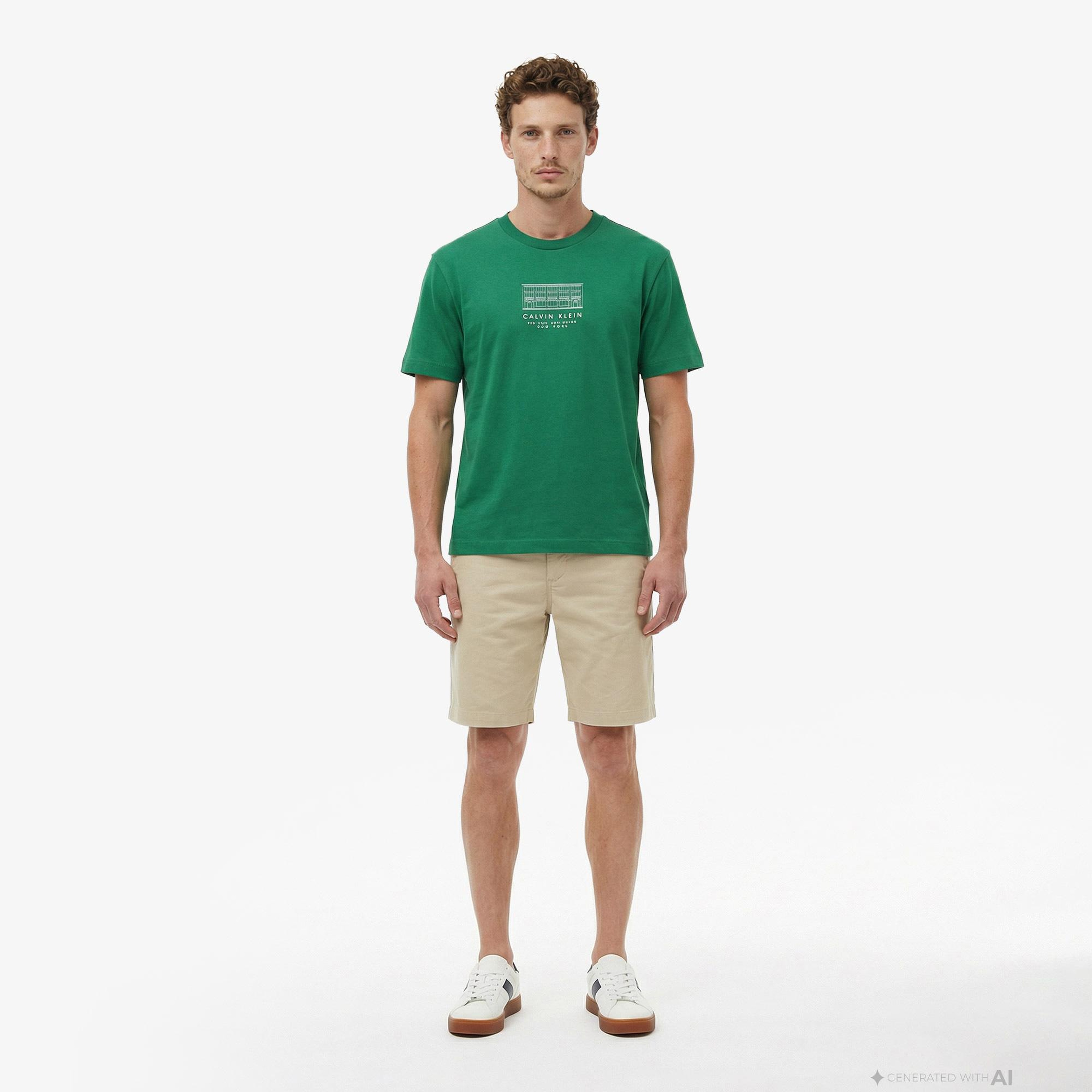 Calvin Klein 16S March Graphic Seasonal Erkek Yeşil T-Shirt