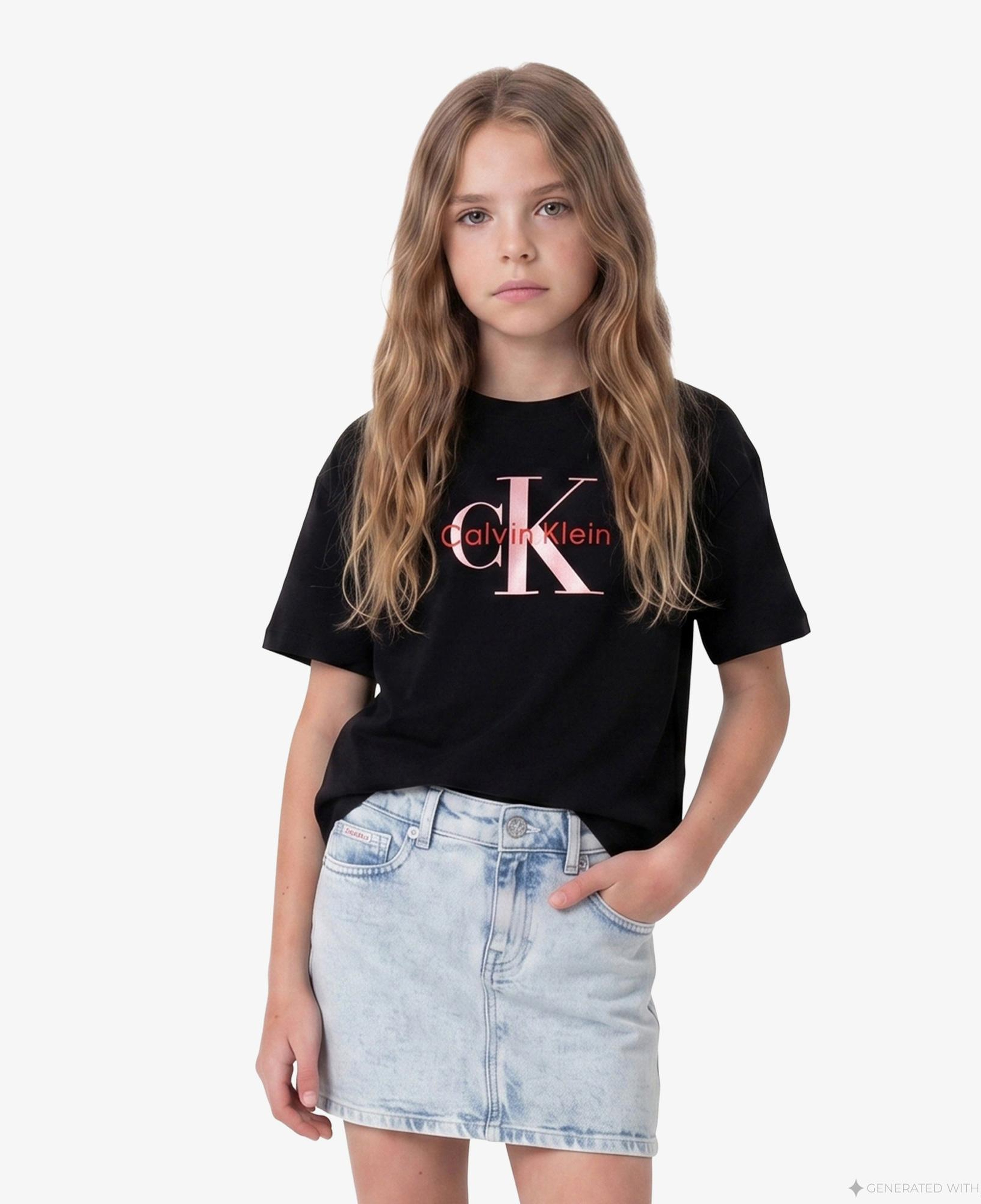 Calvin Klein Seasonal Monologo Çocuk Siyah T-Shirt