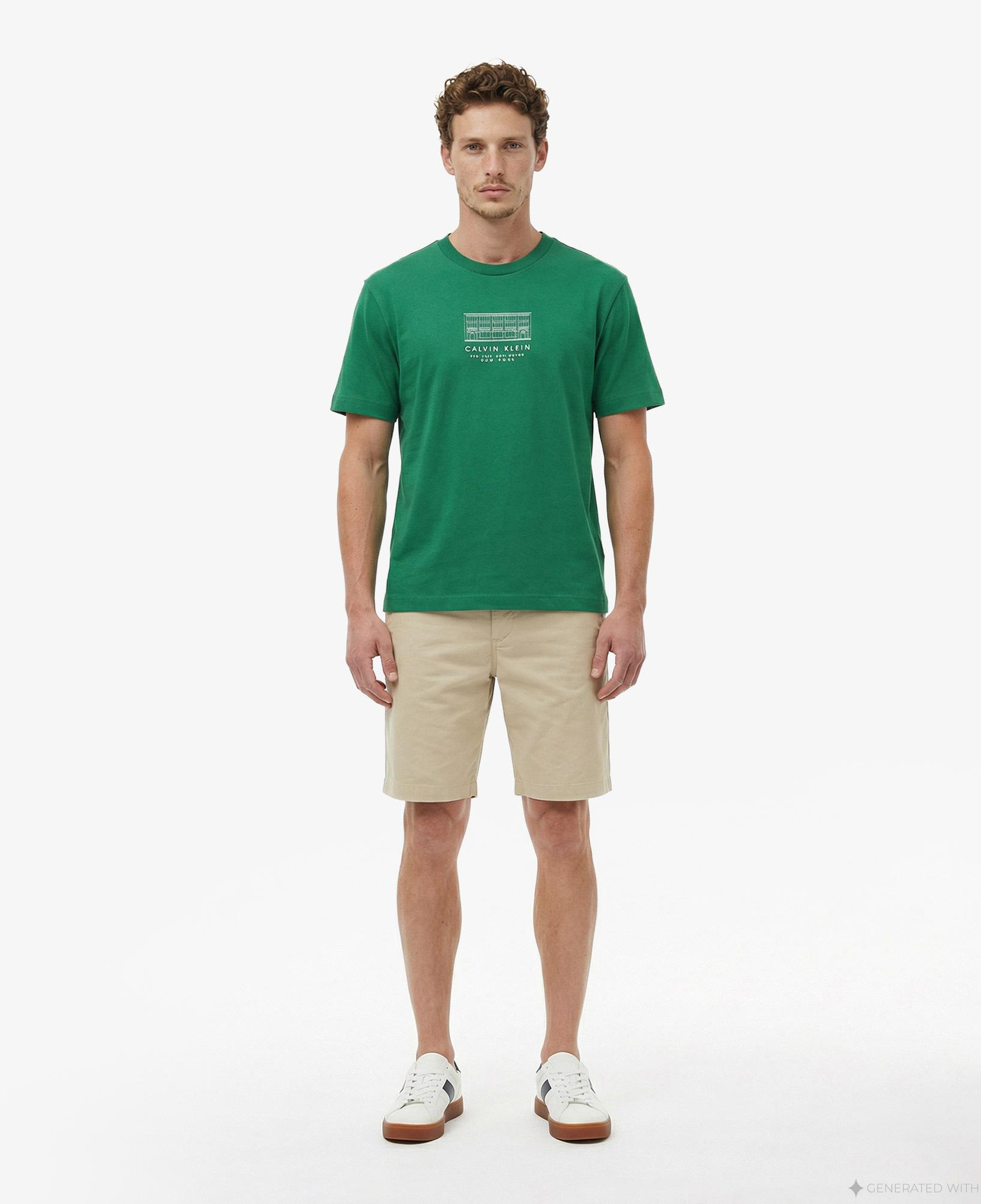 Calvin Klein 16S March Graphic Seasonal Erkek Yeşil T-Shirt