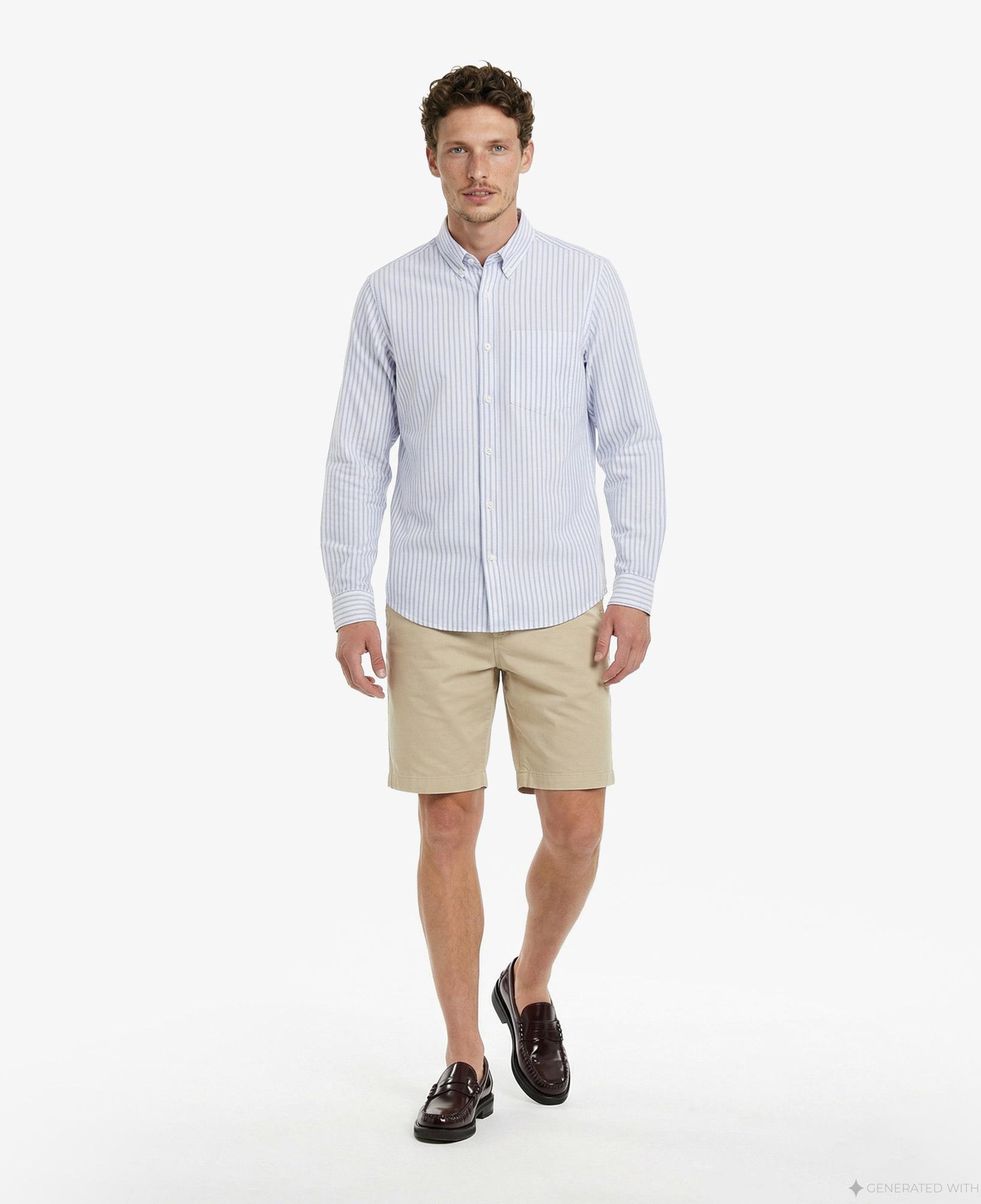 Calvin Klein Stripe Oxford Classic Erkek Mavi Gömlek