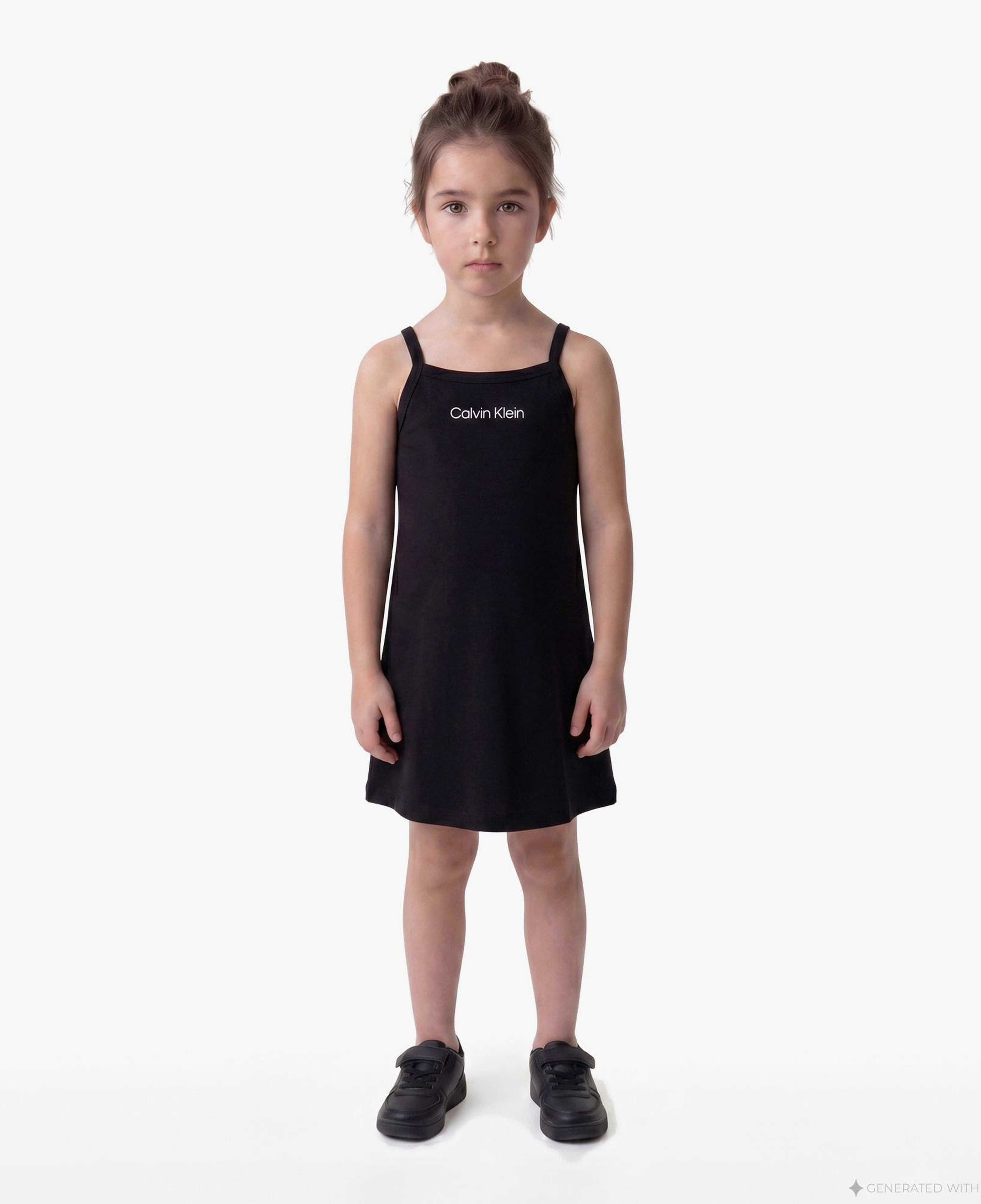 Calvin Klein Strap Punto Çocuk Siyah Elbise