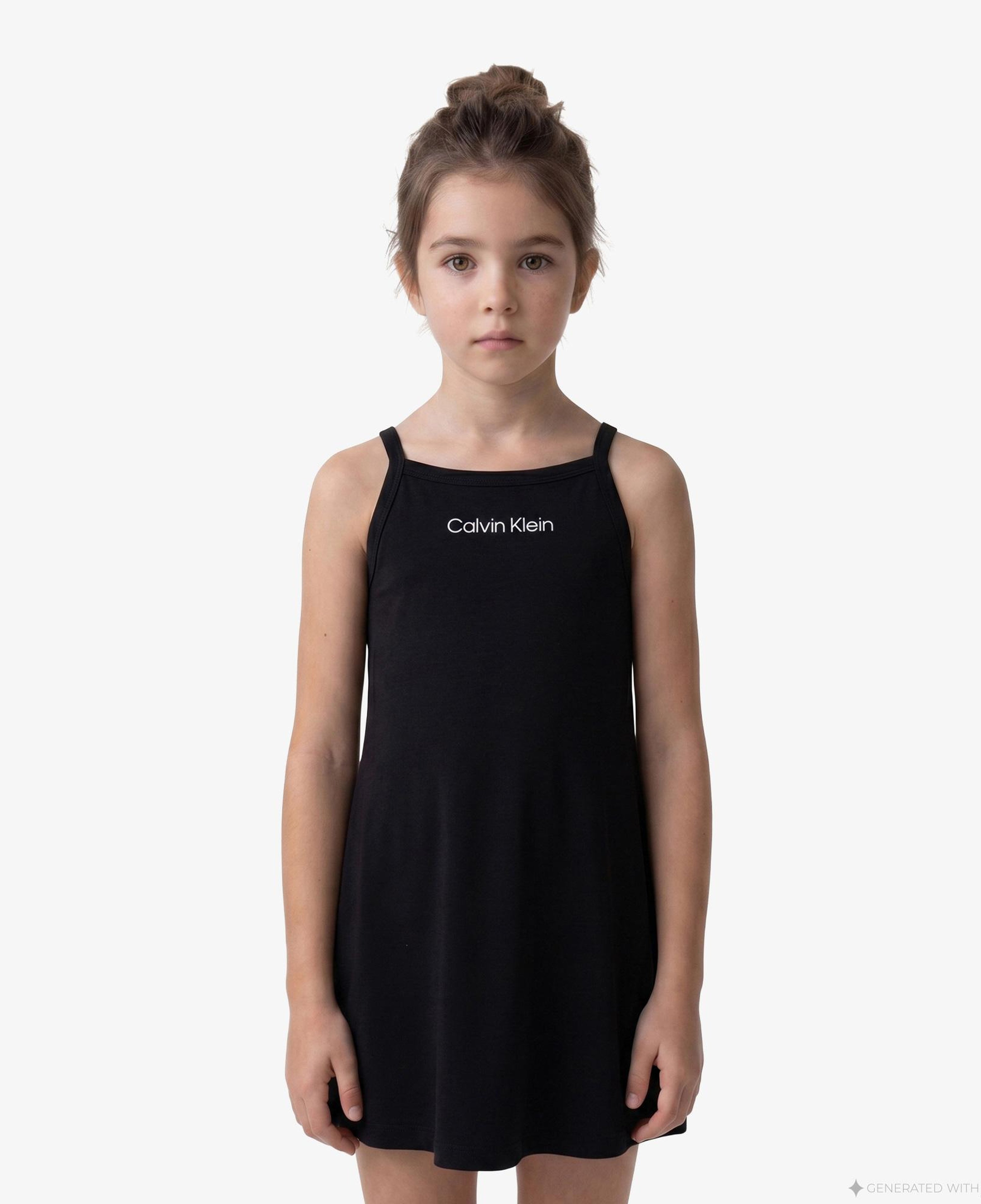 Calvin Klein Strap Punto Çocuk Siyah Elbise