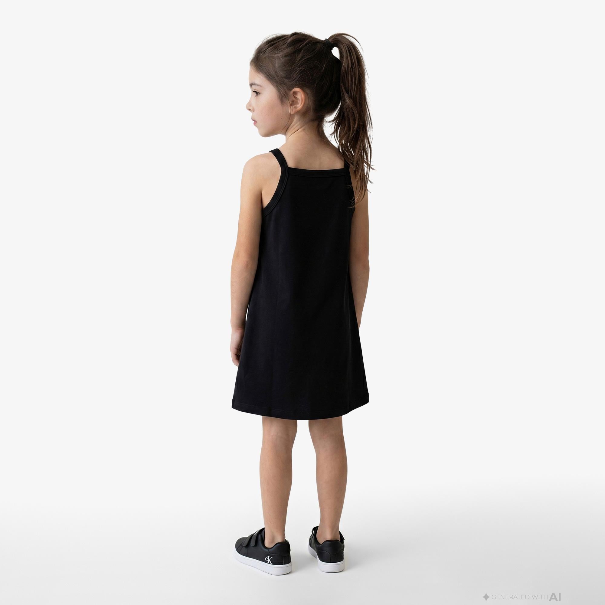 Calvin Klein Strap Punto Çocuk Siyah Elbise