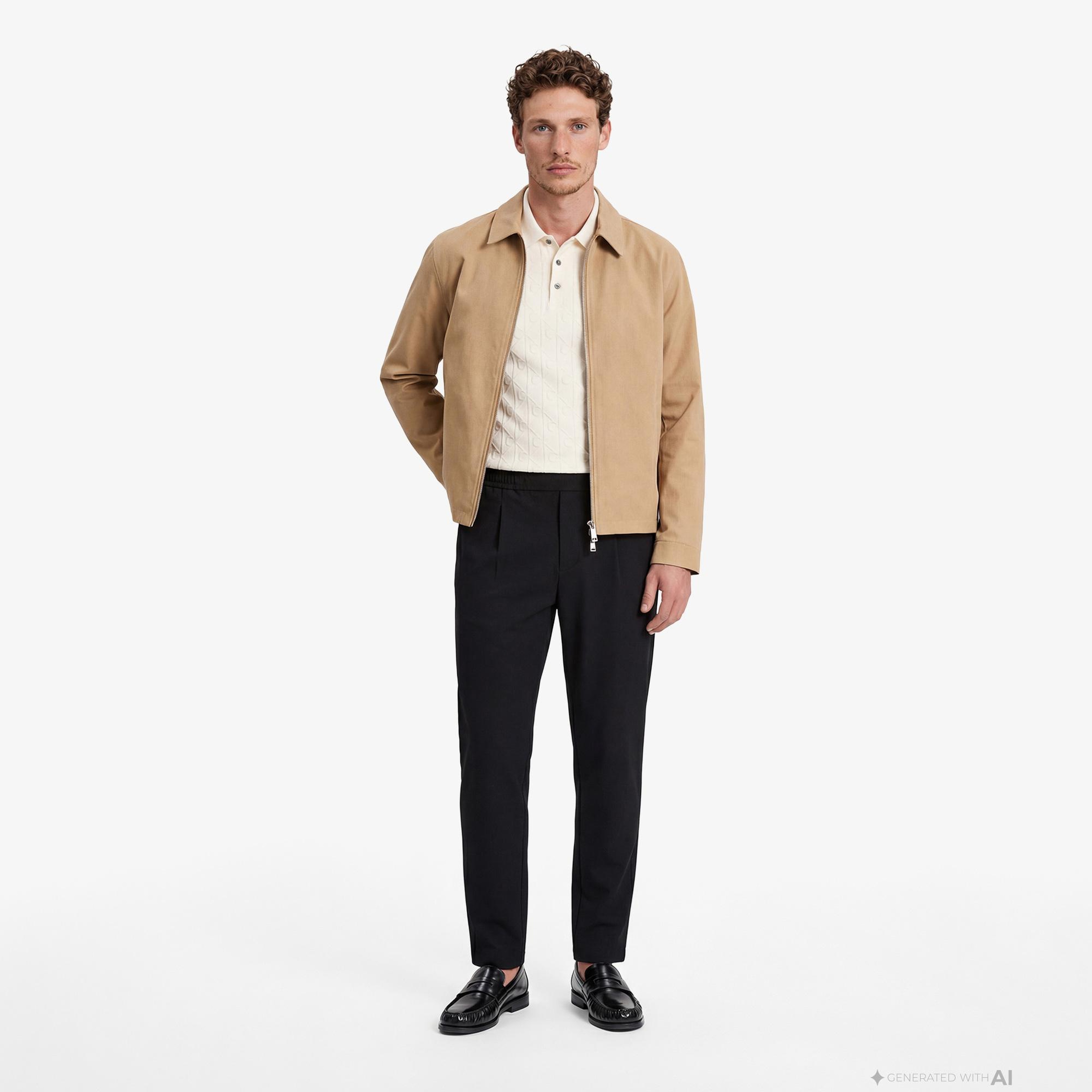 Calvin Klein Mercerized Emblem Jacquar Erkek Beyaz Polo