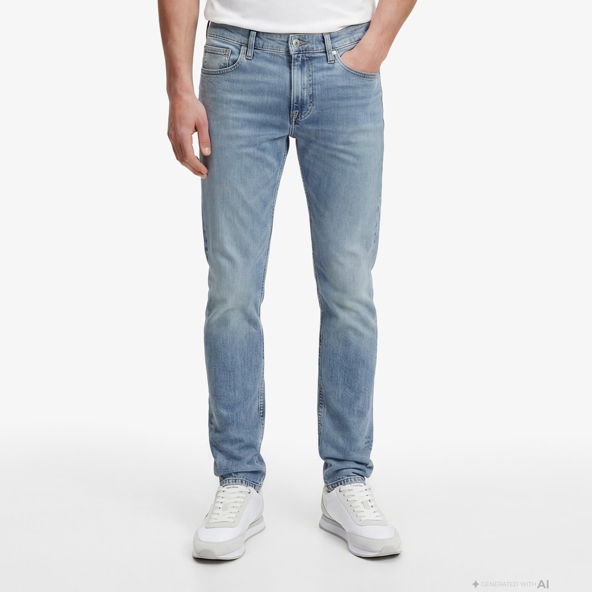 Calvin Klein Slim Taper Dispatcher Erkek Mavi Jean