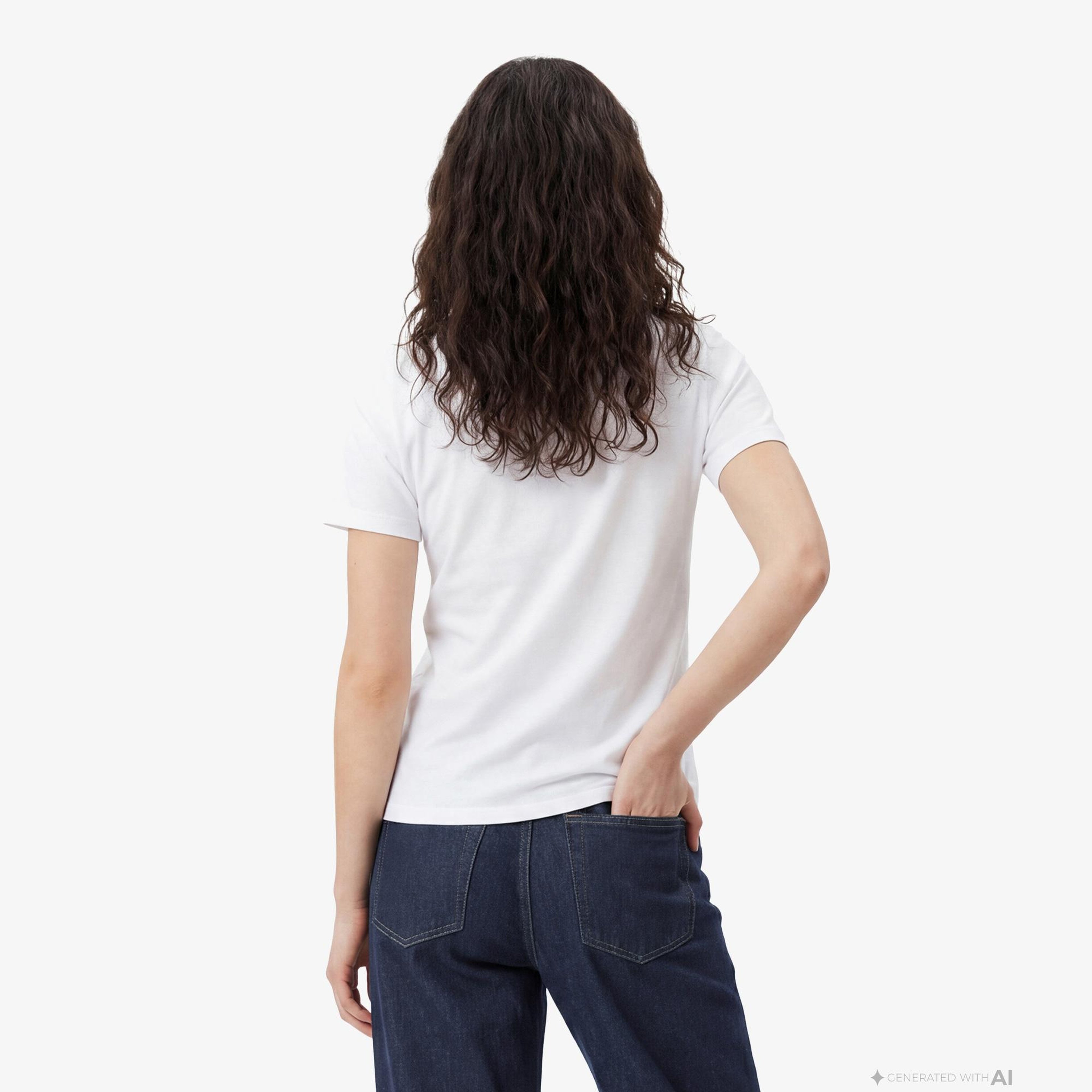 Calvin Klein Classic 20S Logo Grap Kadın Beyaz T-Shirt