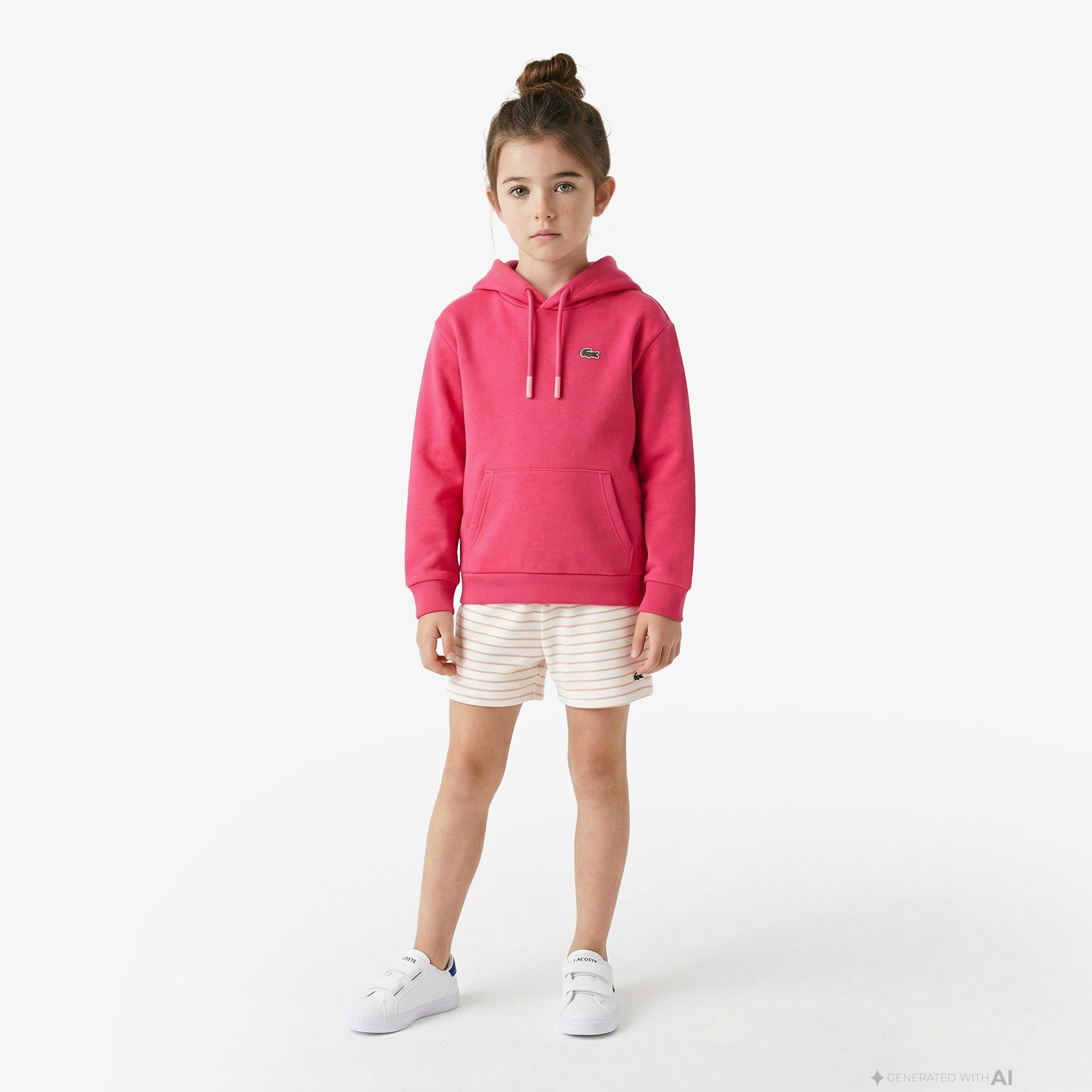 Lacoste Çocuk Kapüşonlu Pembe Sweatshirt