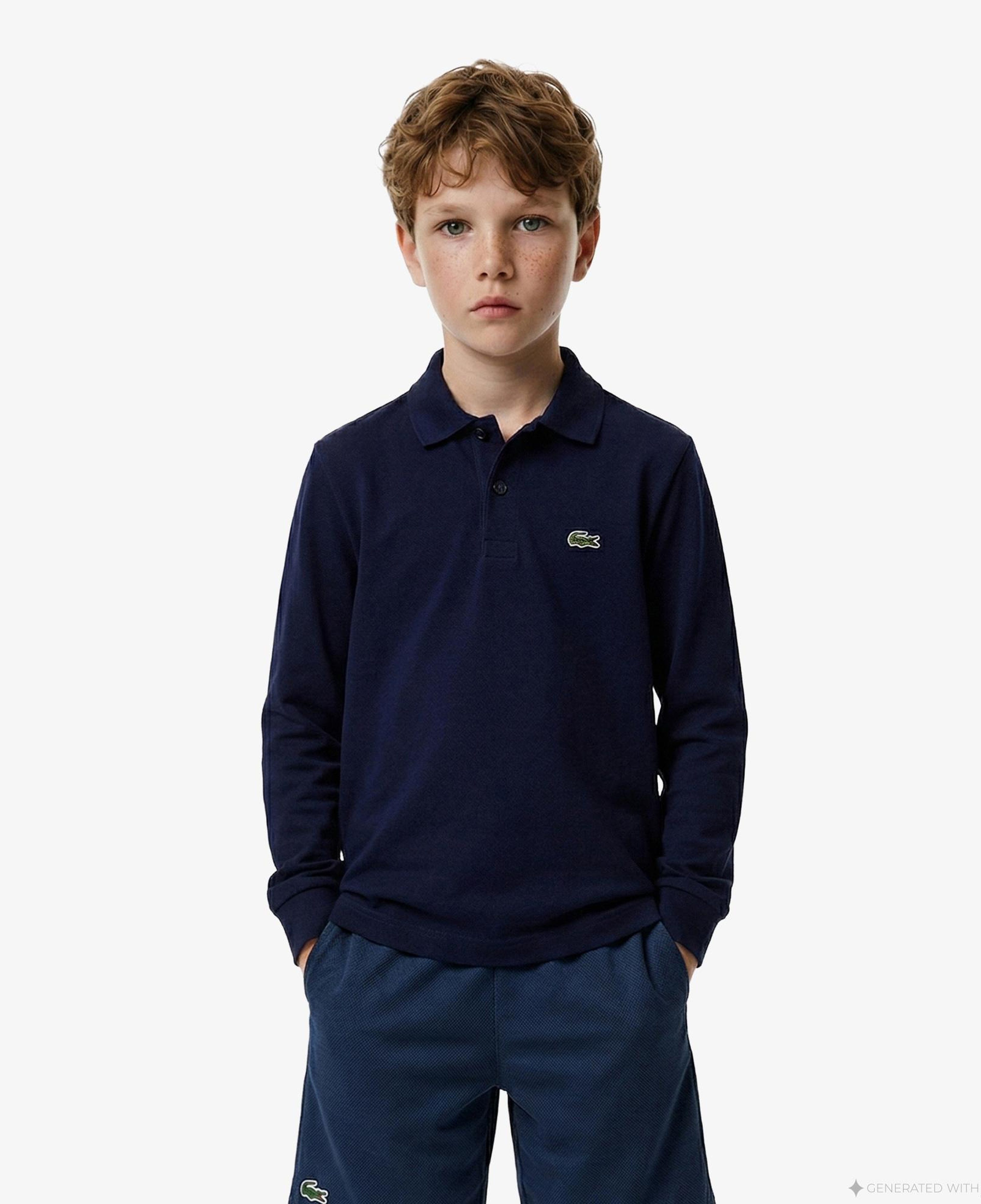 Erkek Çocuk Regular Fit Uzun Kollu Lacivert Polo