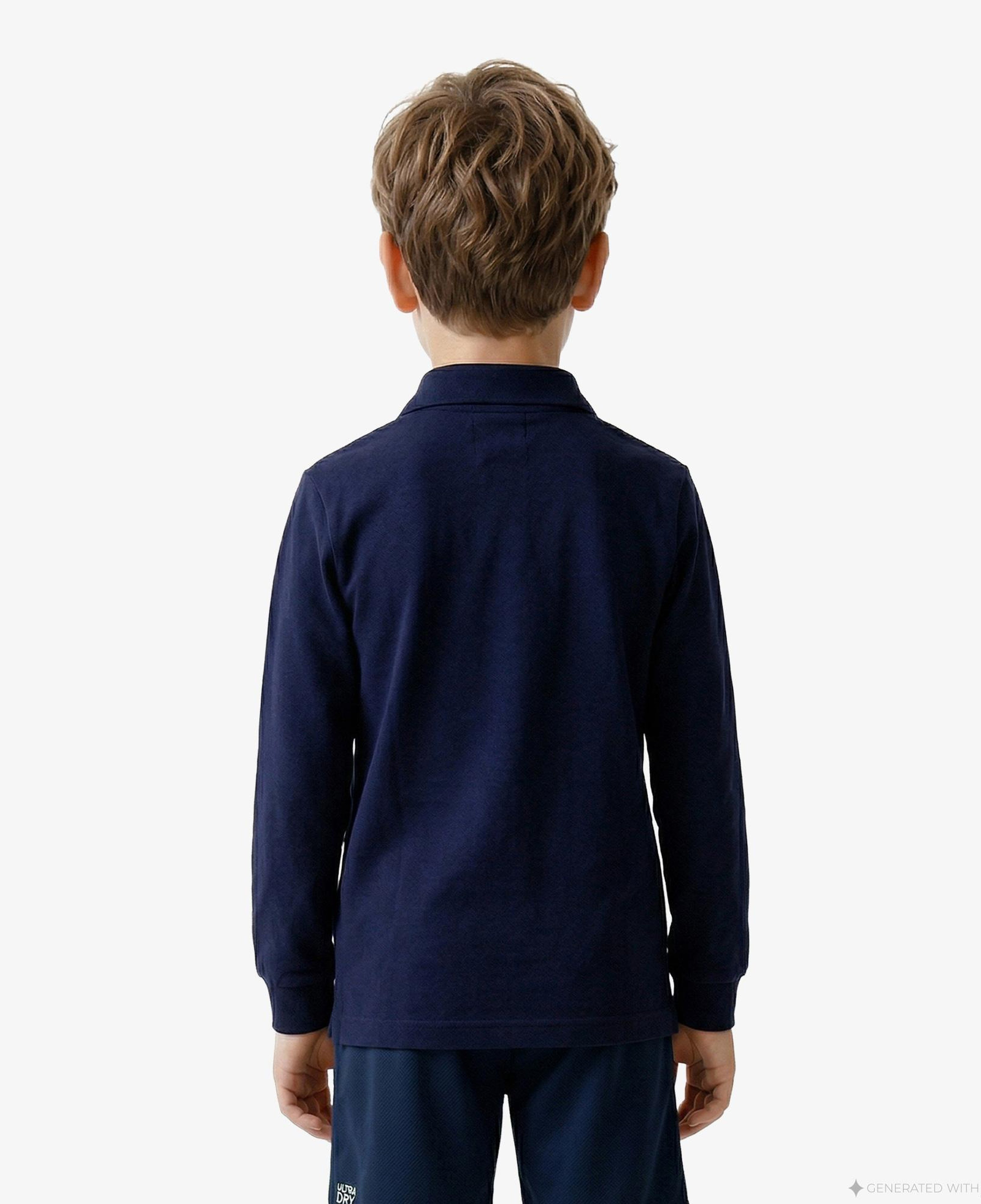 Erkek Çocuk Regular Fit Uzun Kollu Lacivert Polo
