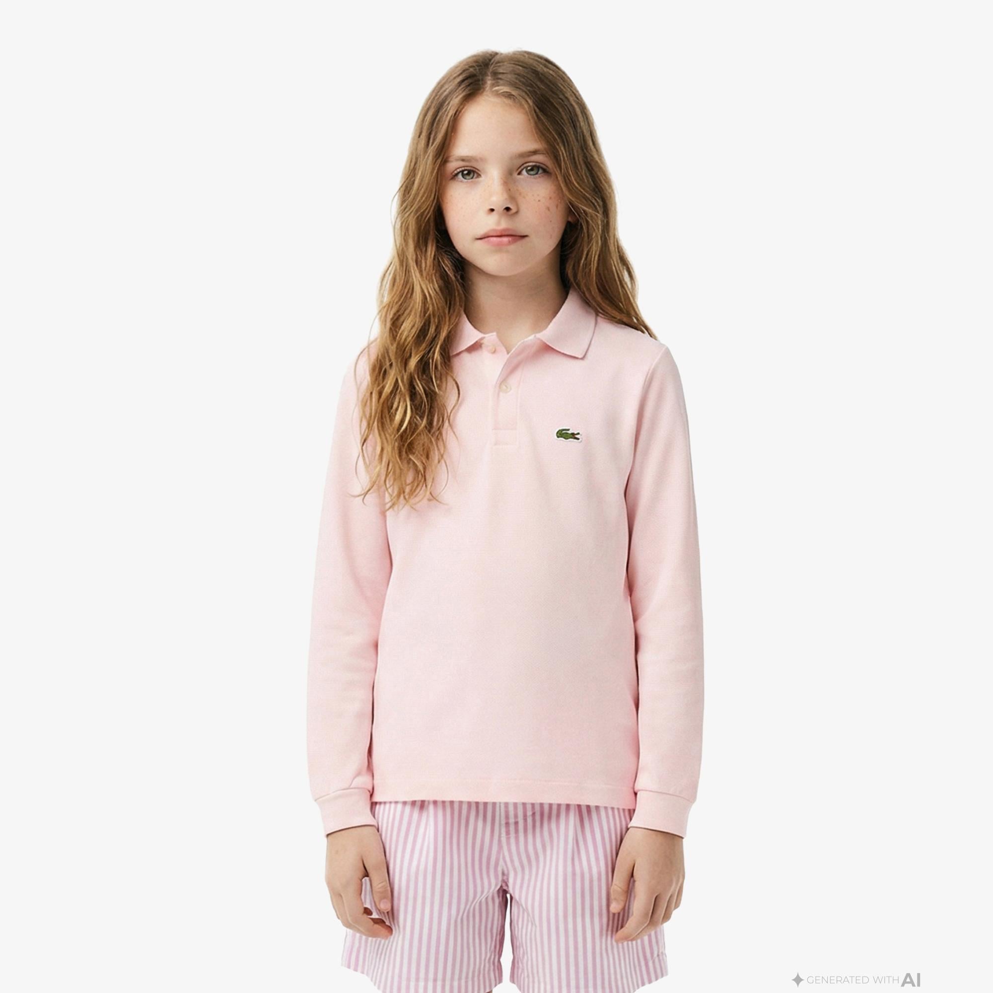 Lacoste Erkek Çocuk Regular Fit Uzun Kollu Pembe Polo