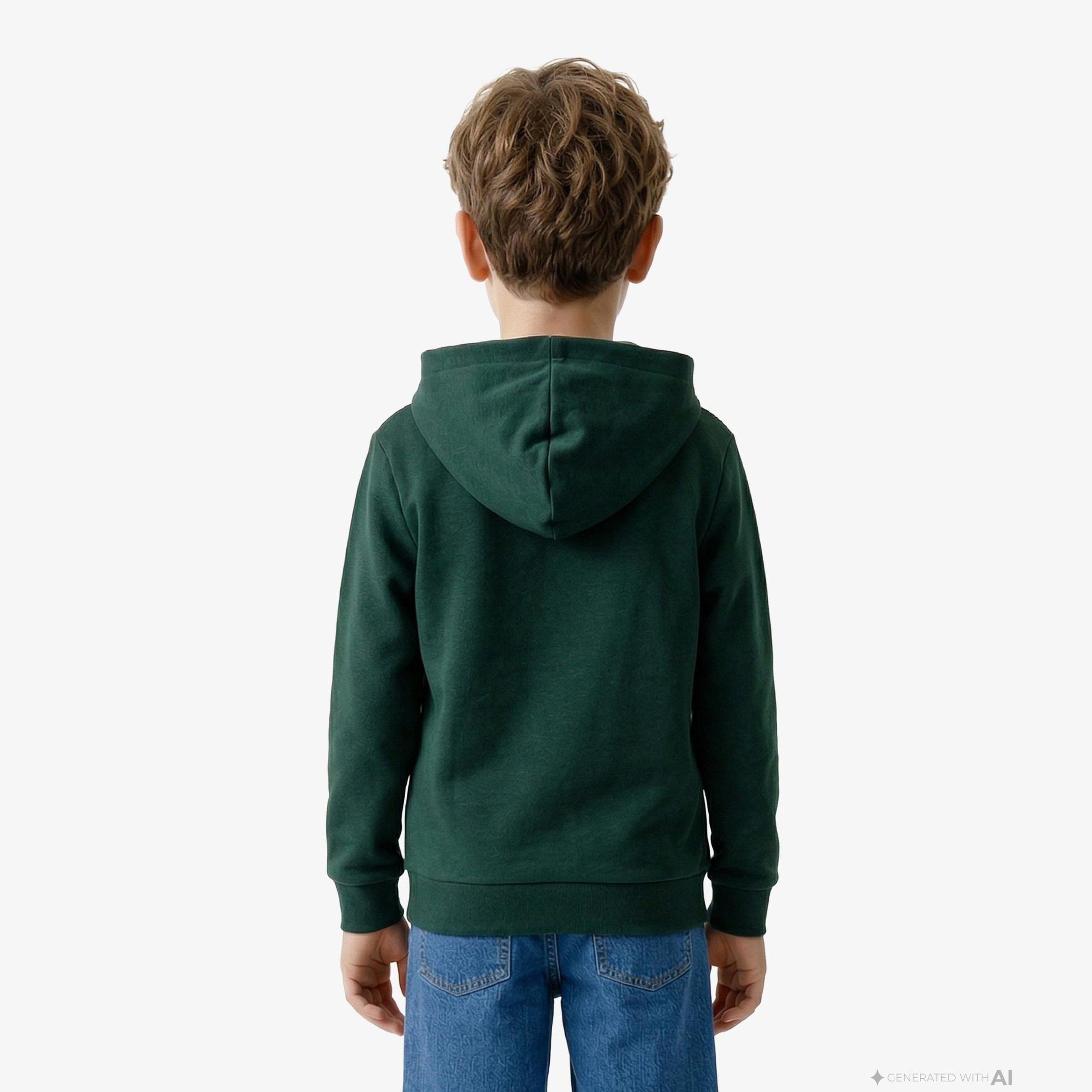 Lacoste Çocuk Kapüşonlu Baskılı Yeşil Sweatshirt