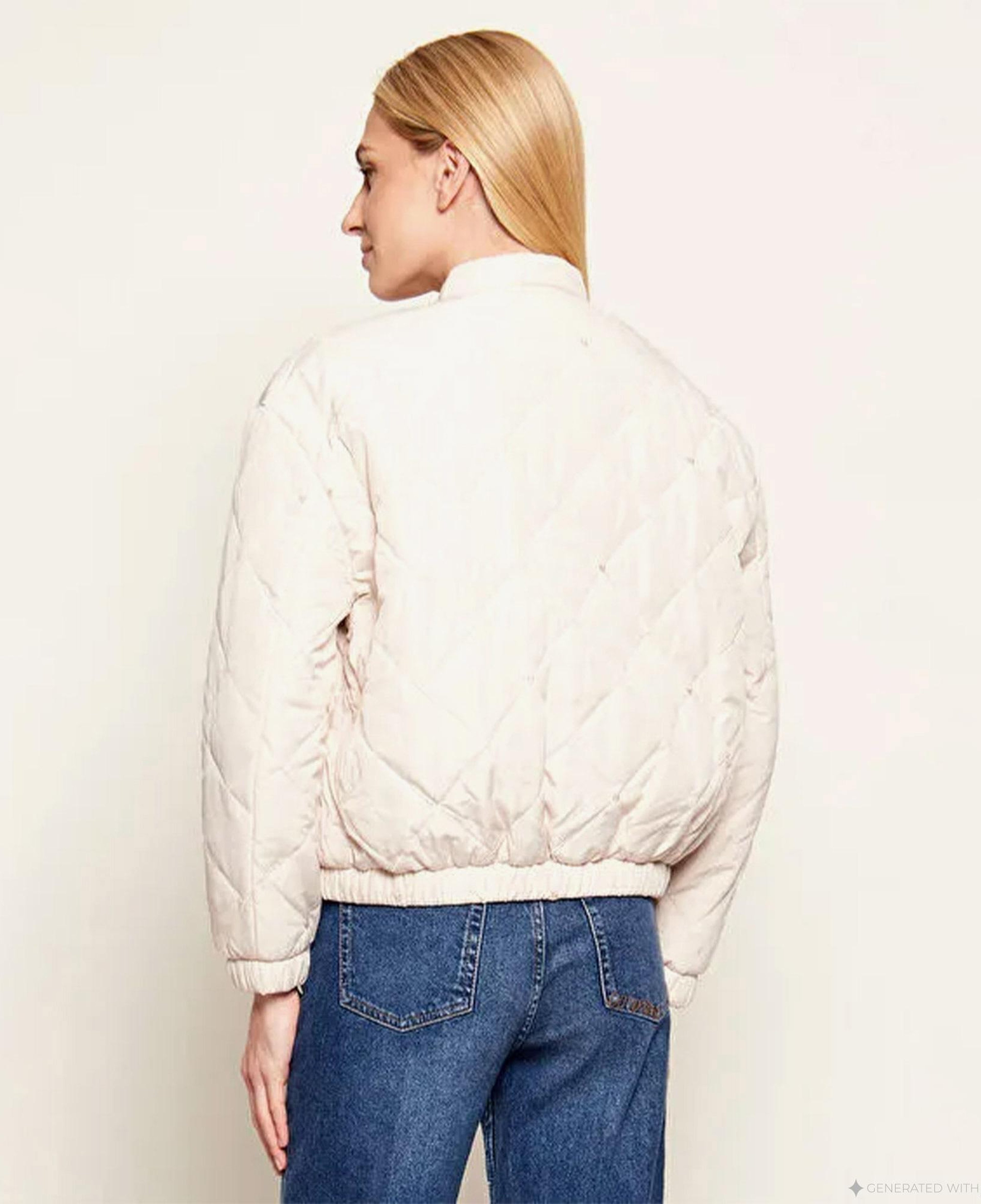 Guess Cecilia Aktif Kadın Krem Rengi Mont