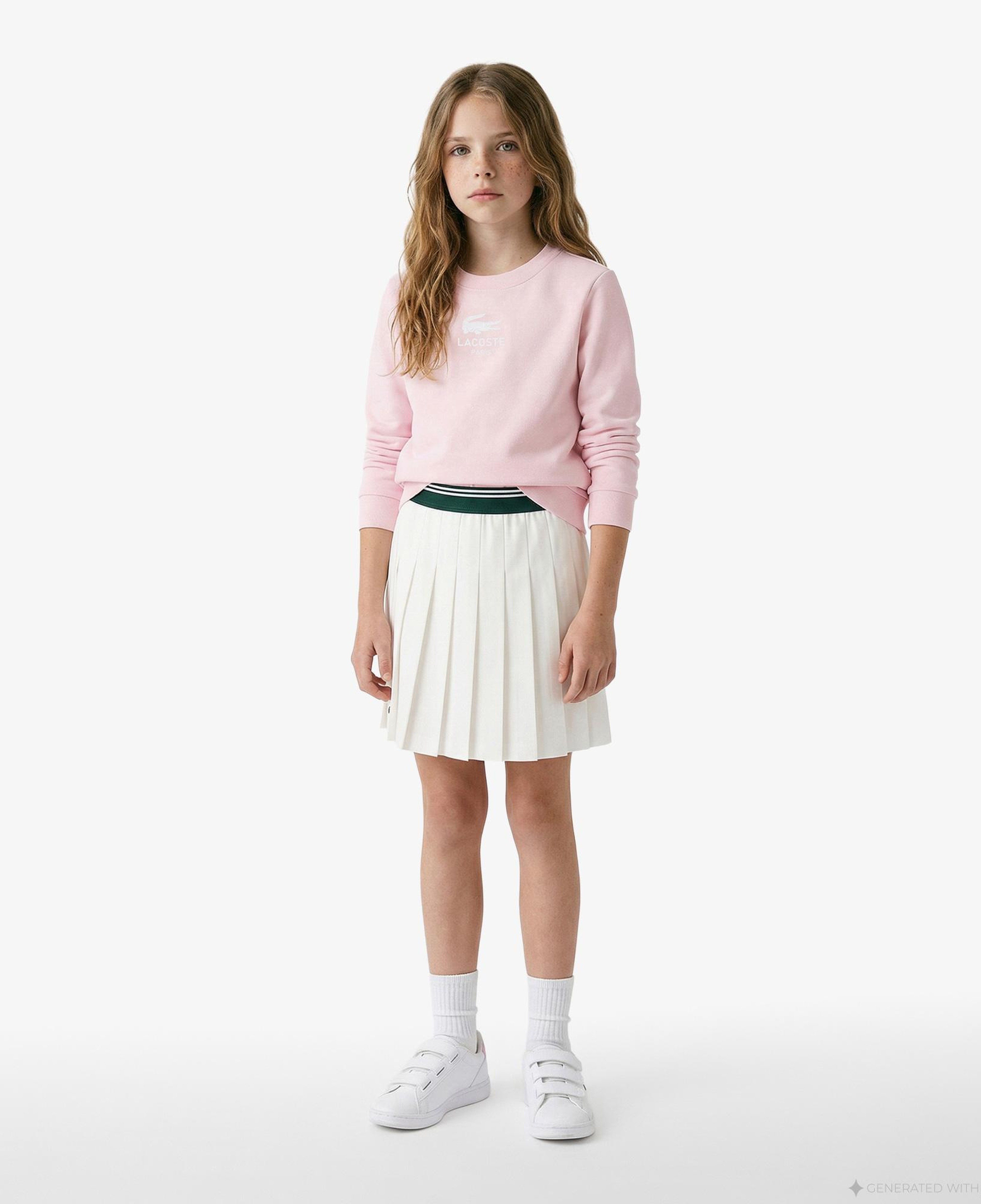 Çocuk Bisiklet Yaka Açık Pembe Sweatshirt