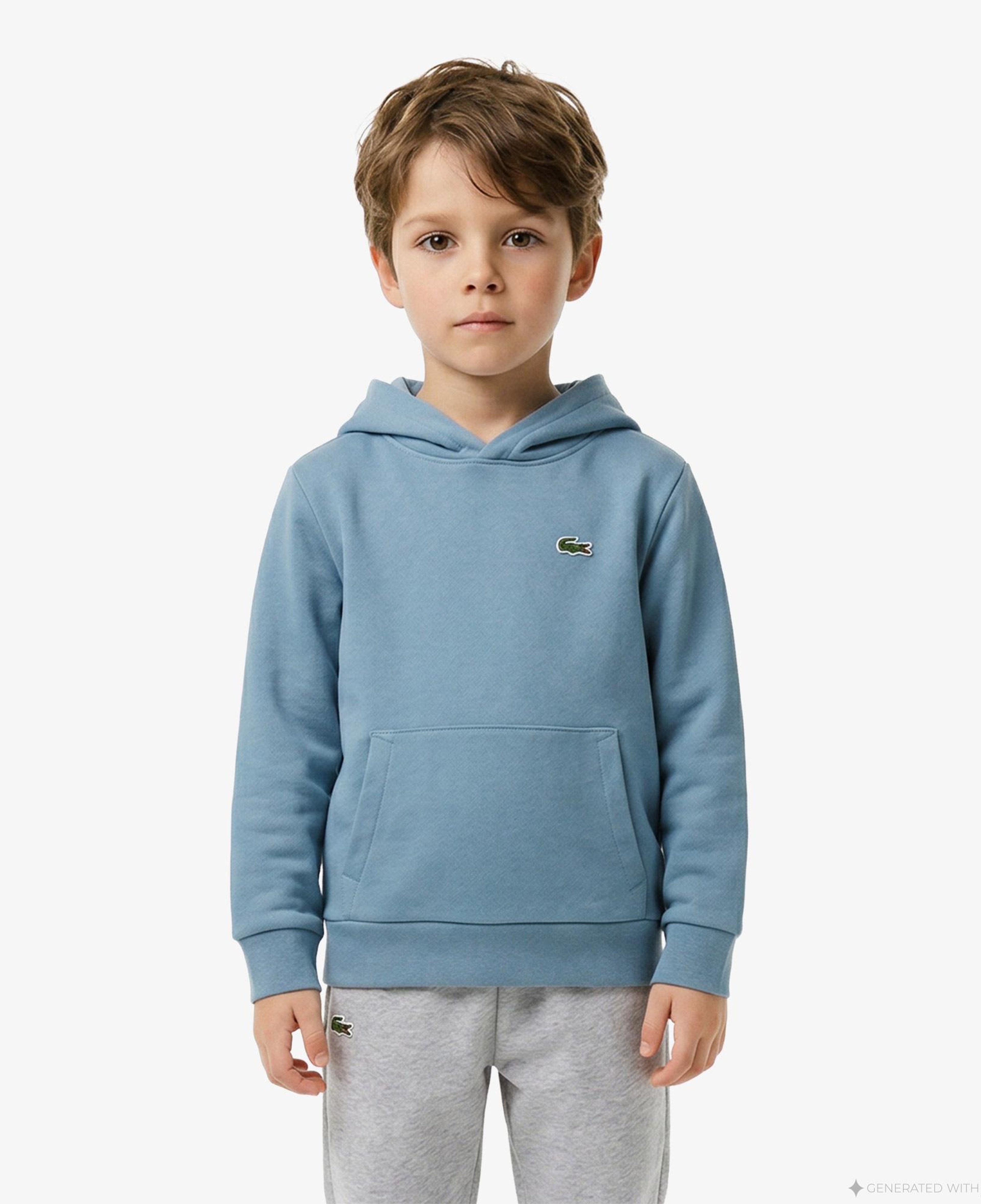 Lacoste Çocuk Kapüşonlu Baskılı Mavi Sweatshirt